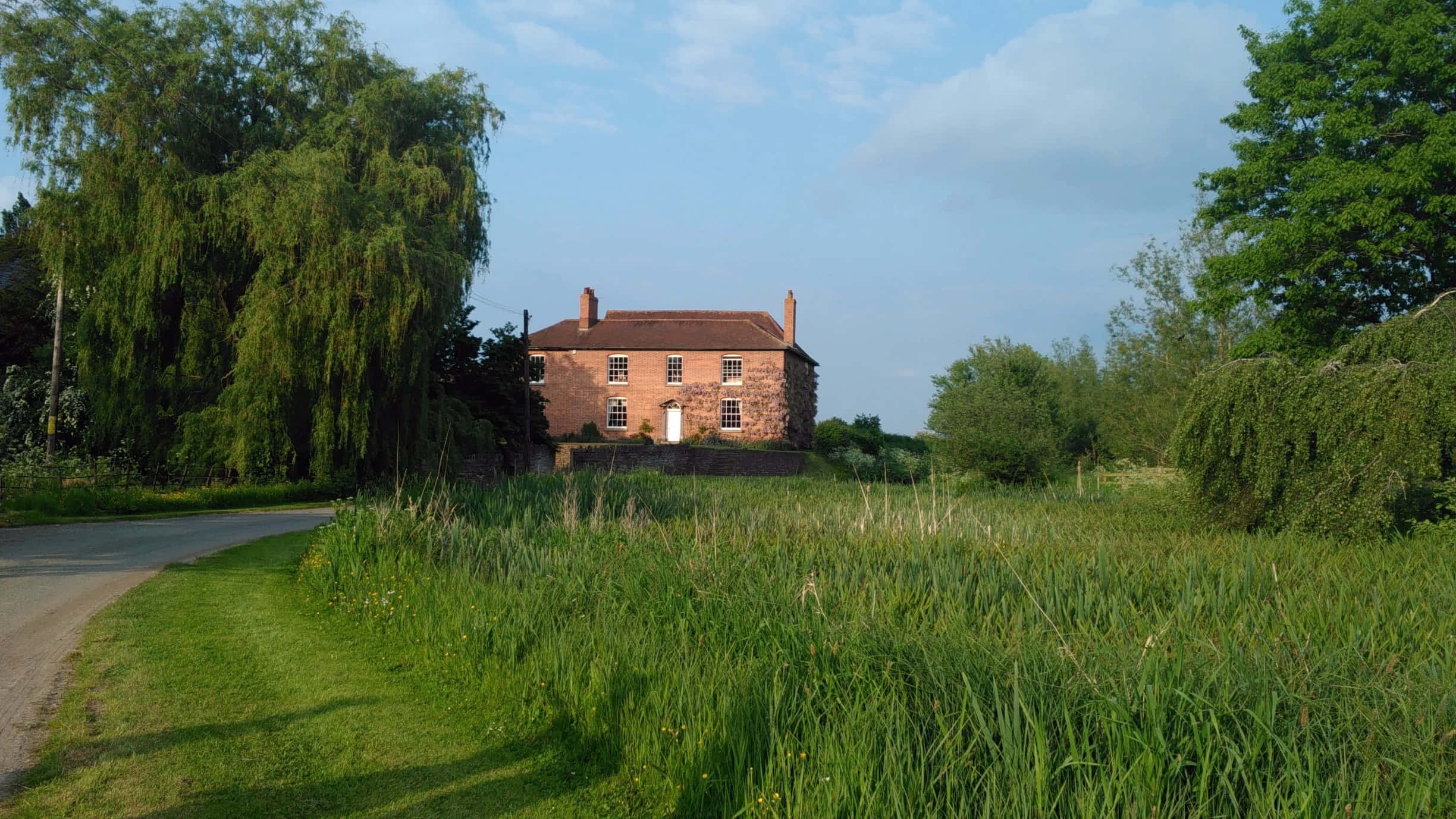 Hereford, United Kingdom, rustic brick house, Full HD Desktop Wallpaper