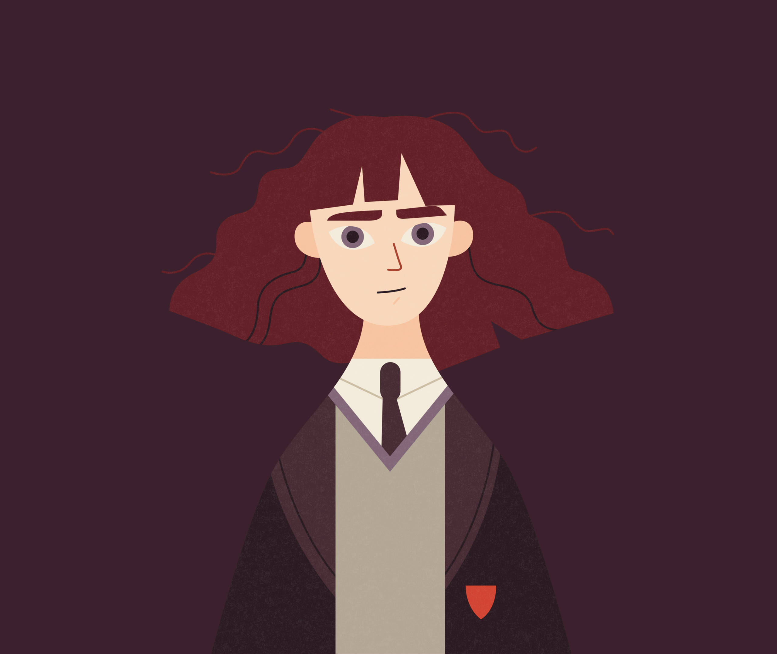 Hermione Granger, curly red hair, school uniform, 2K Desktop Wallpaper