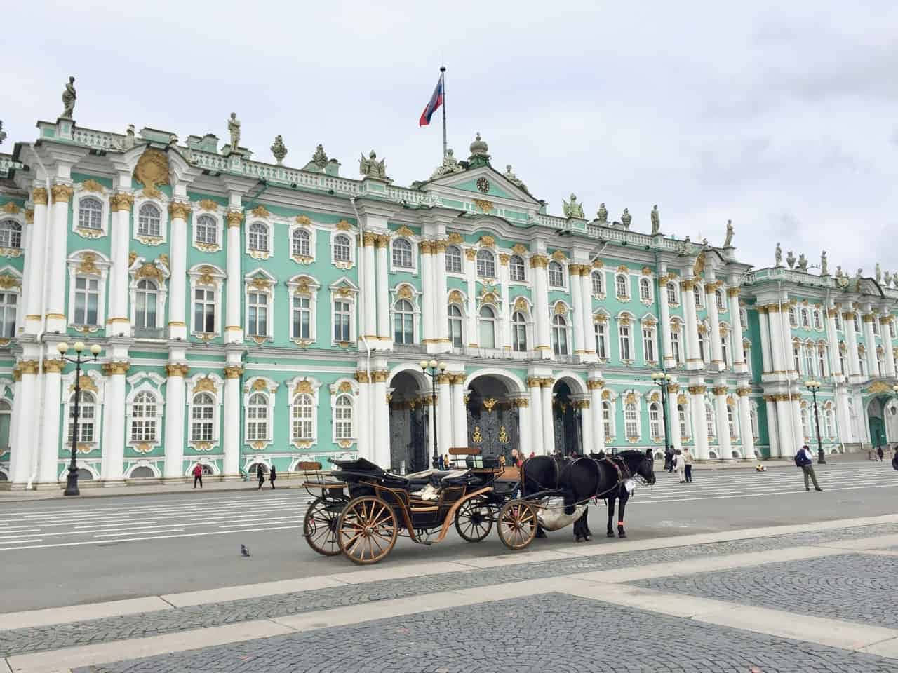 Hermitage Museum, chariot, turquoise, HD Desktop Wallpaper