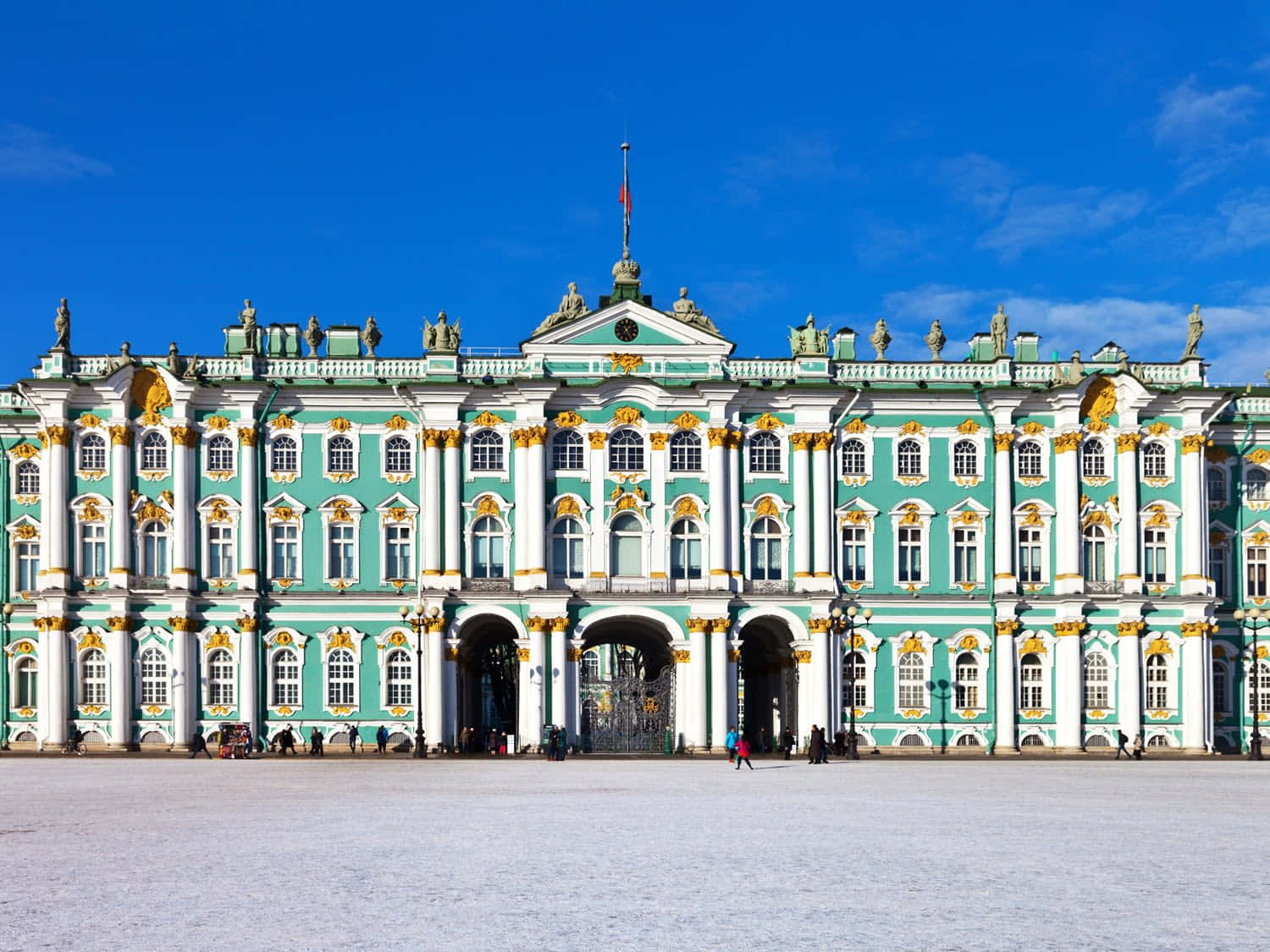 Hermitage Museum, turquoise, white, HD Desktop Wallpaper