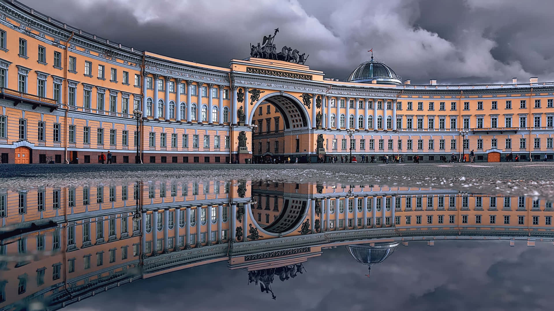 The Hermitage, neoclassical palace, ornate facade, Full HD Desktop Wallpaper