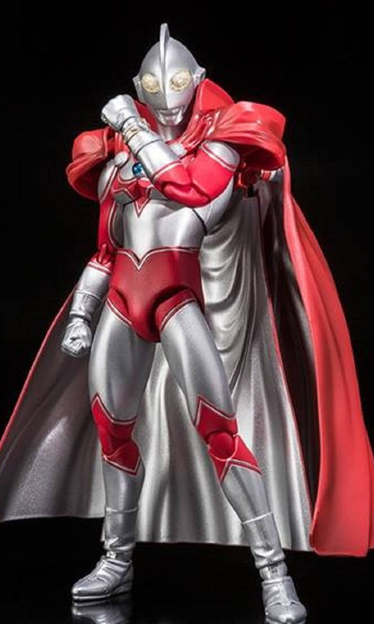 3D Ultraman Jack, silver and red superhero, glowing eyes, HD Phone Wallpaper