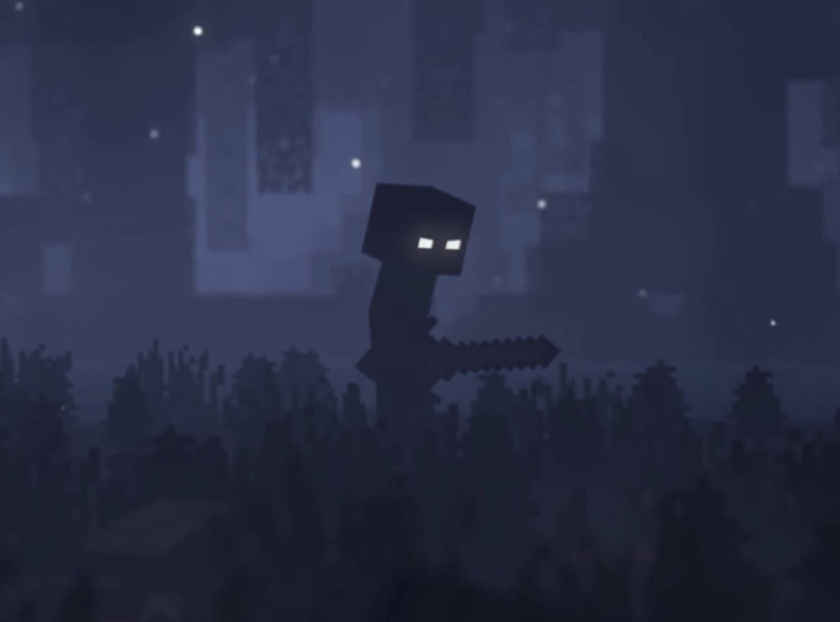 Herobrine, dark blue, pixelated creeper, SD Desktop Wallpaper