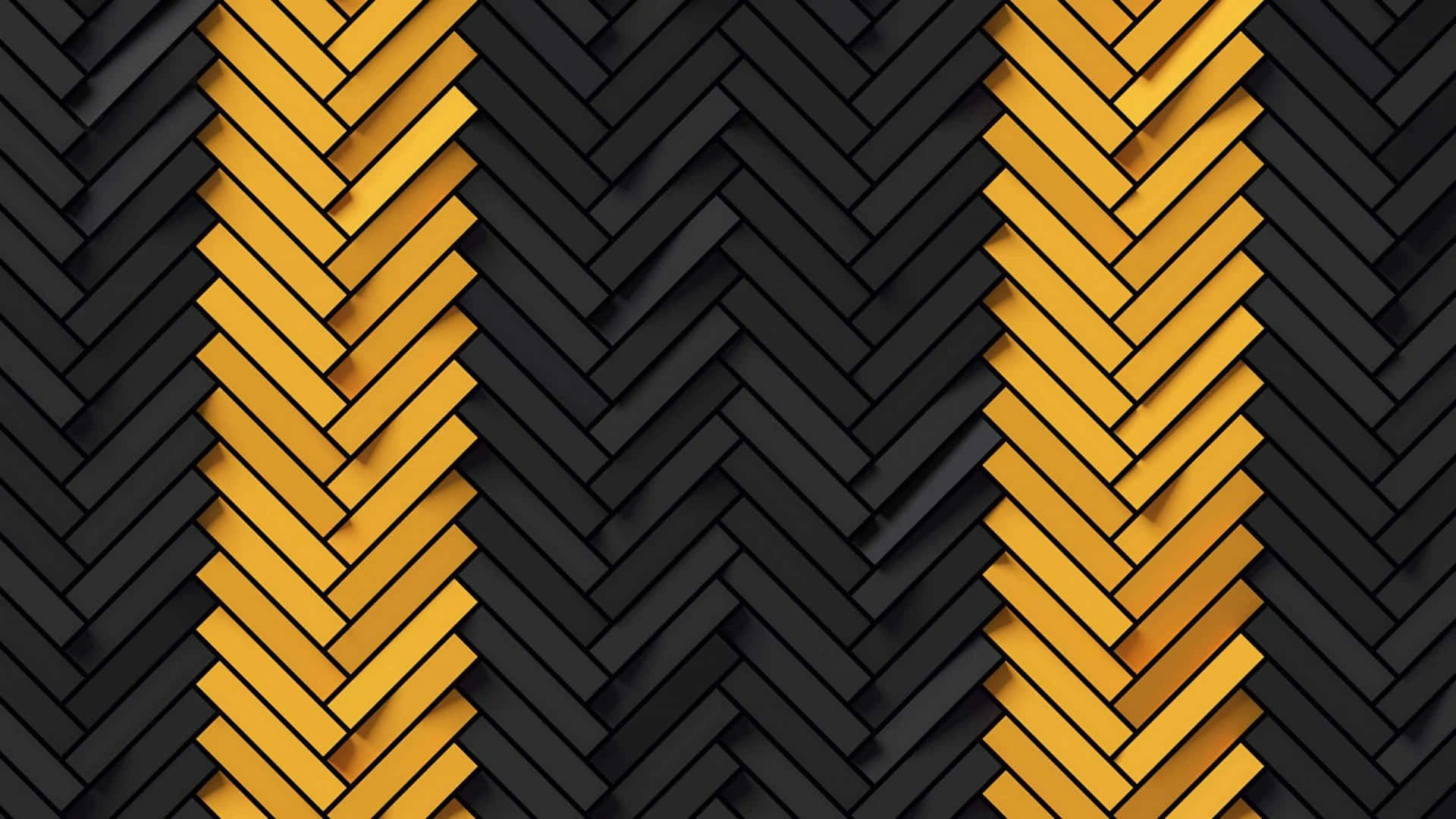herringbone pattern, black, gold, Full HD Desktop Wallpaper