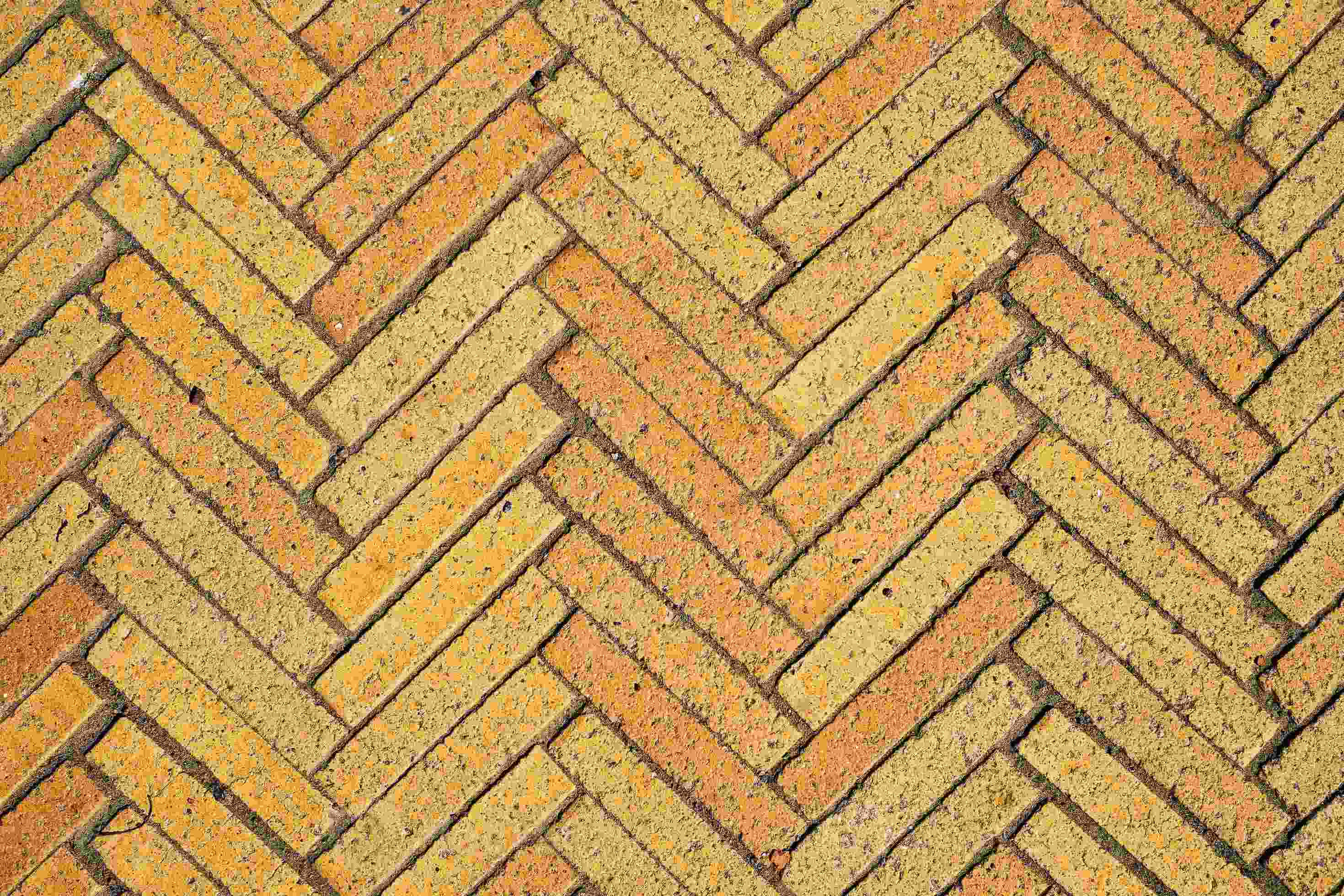herringbone brick pattern, orange bricks, yellow bricks, 2K Desktop Wallpaper
