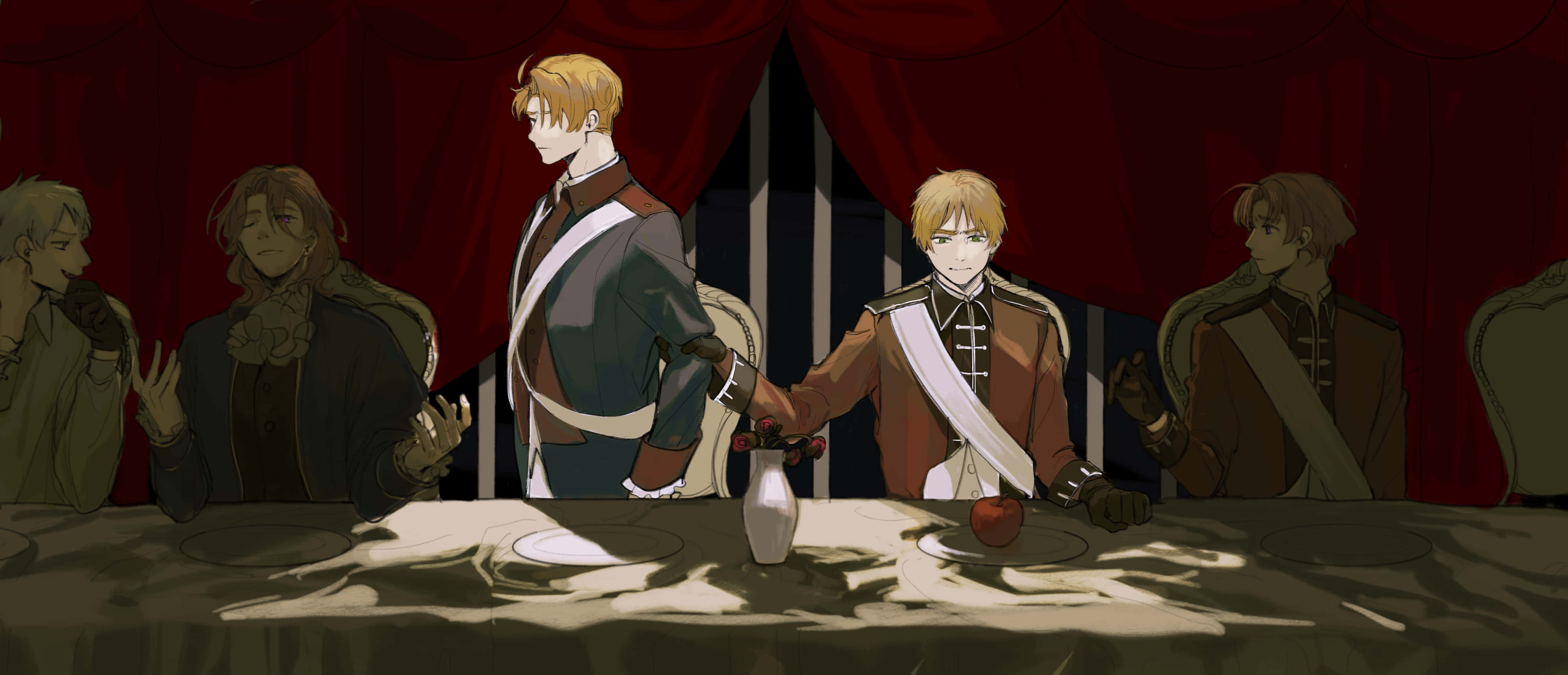 Hetalia, anime characters, uniform, 4K Desktop Wallpaper