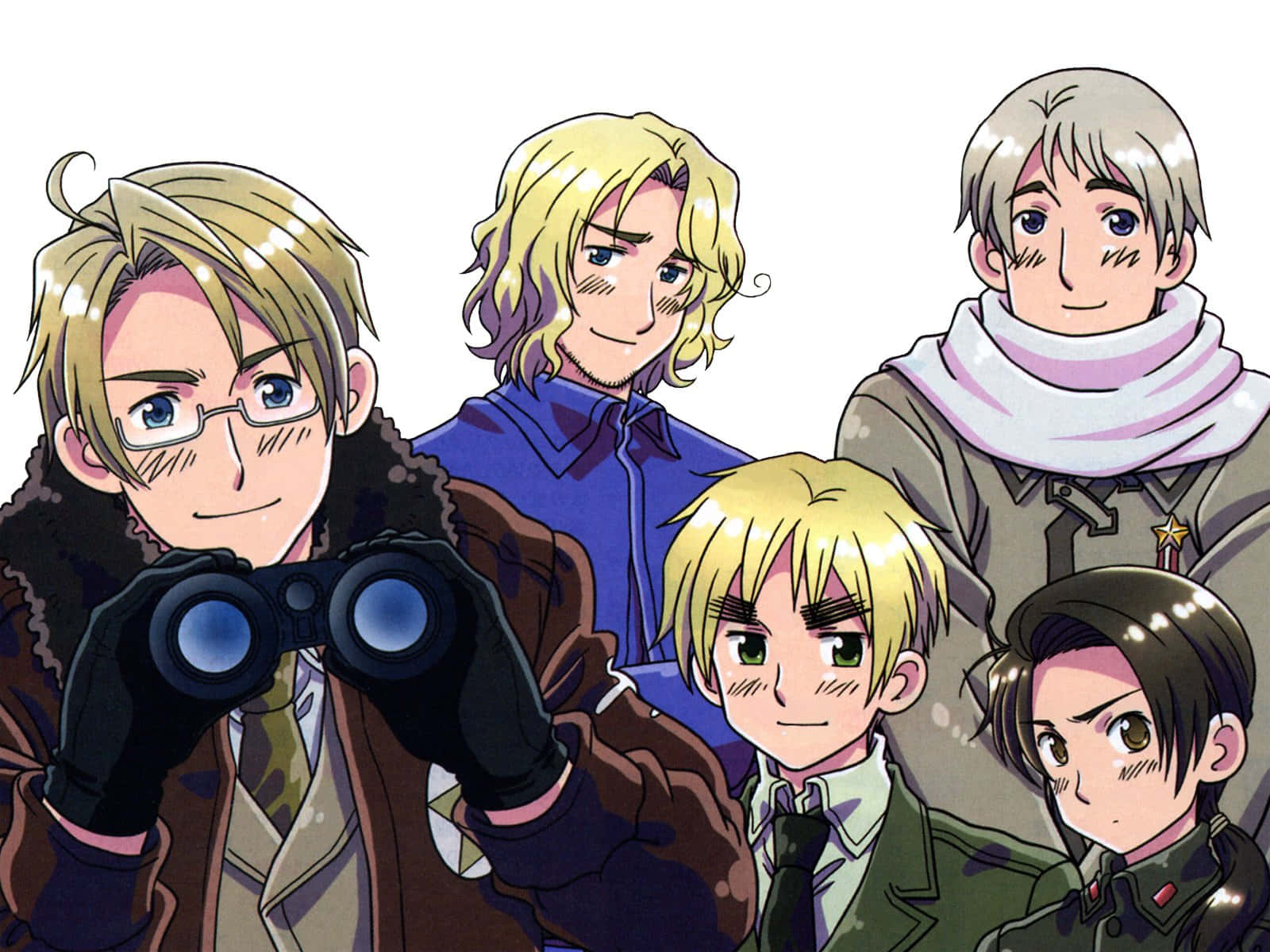 Hetalia, anime characters, military-style outfits, HD Desktop Wallpaper
