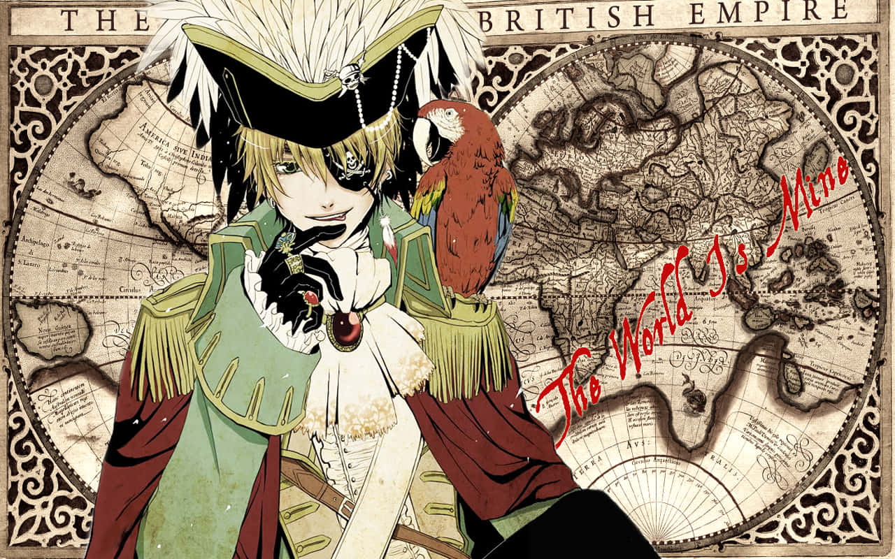 Hetalia, anime pirate, parrot, HD Desktop Wallpaper