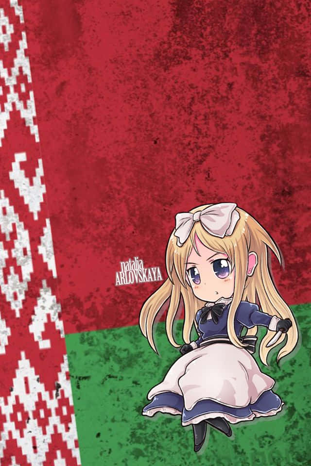Hetalia, chibi anime girl, blonde hair, SD Phone Wallpaper