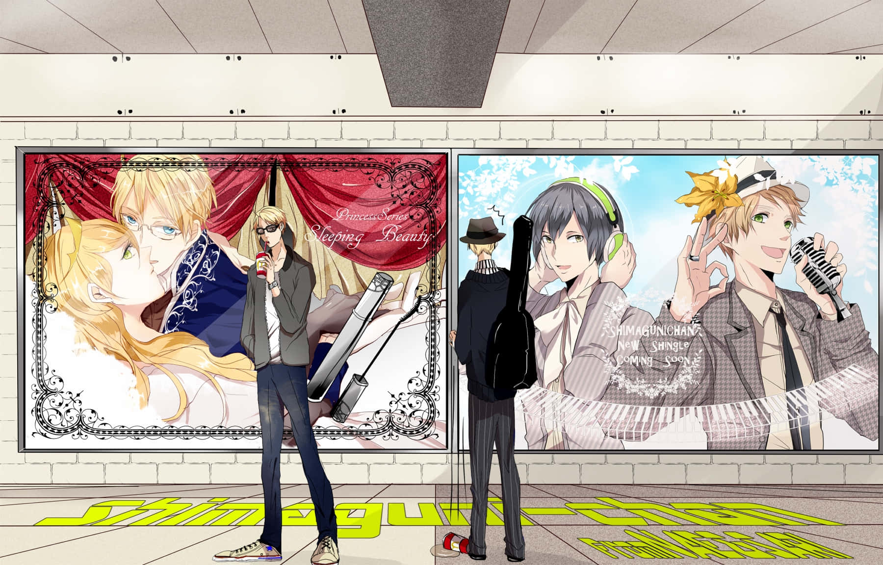 Hetalia, anime boys, subway station, HD Desktop Wallpaper