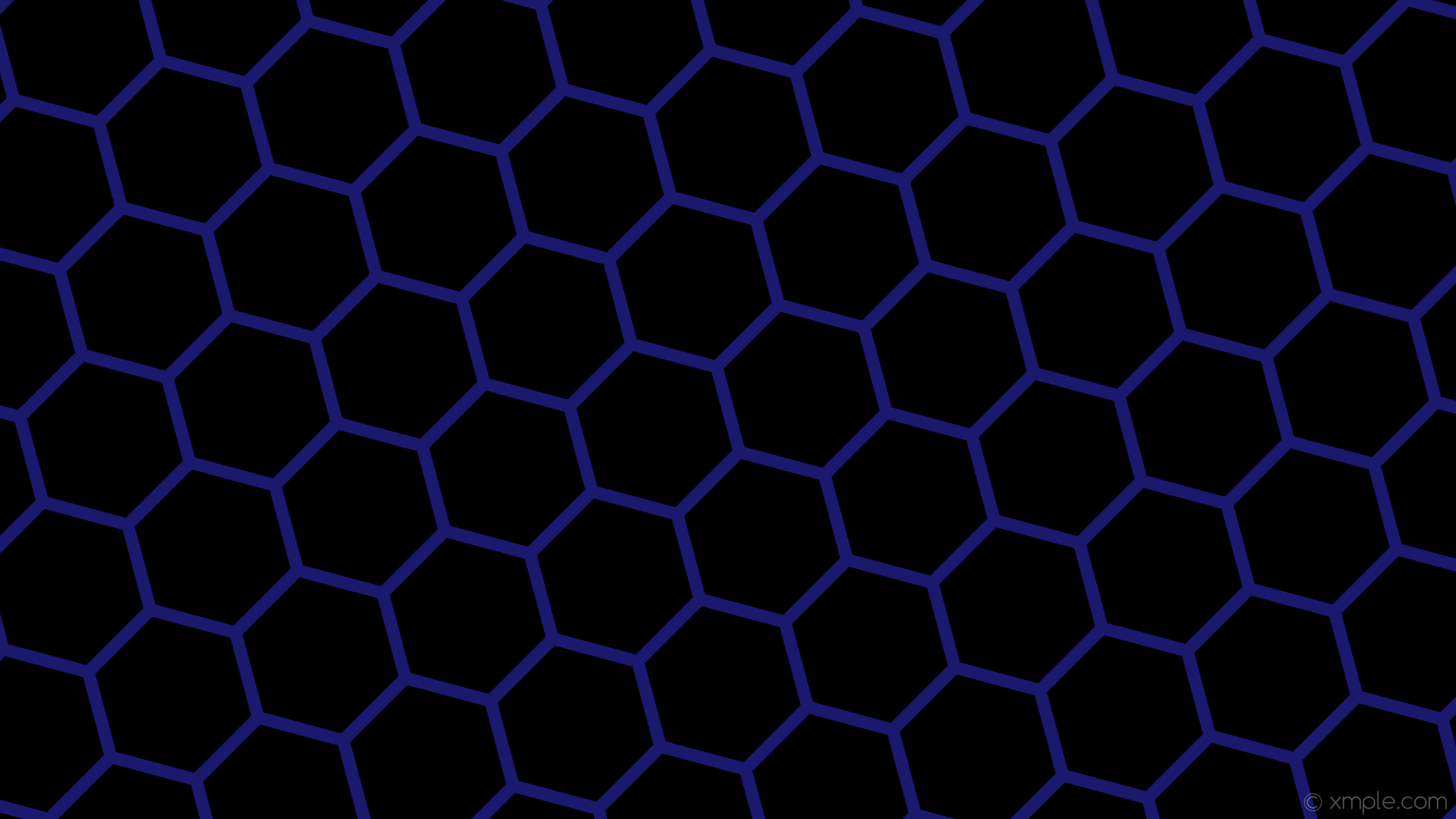 hexagon, glowing blue, deep black background, 4K Desktop Wallpaper