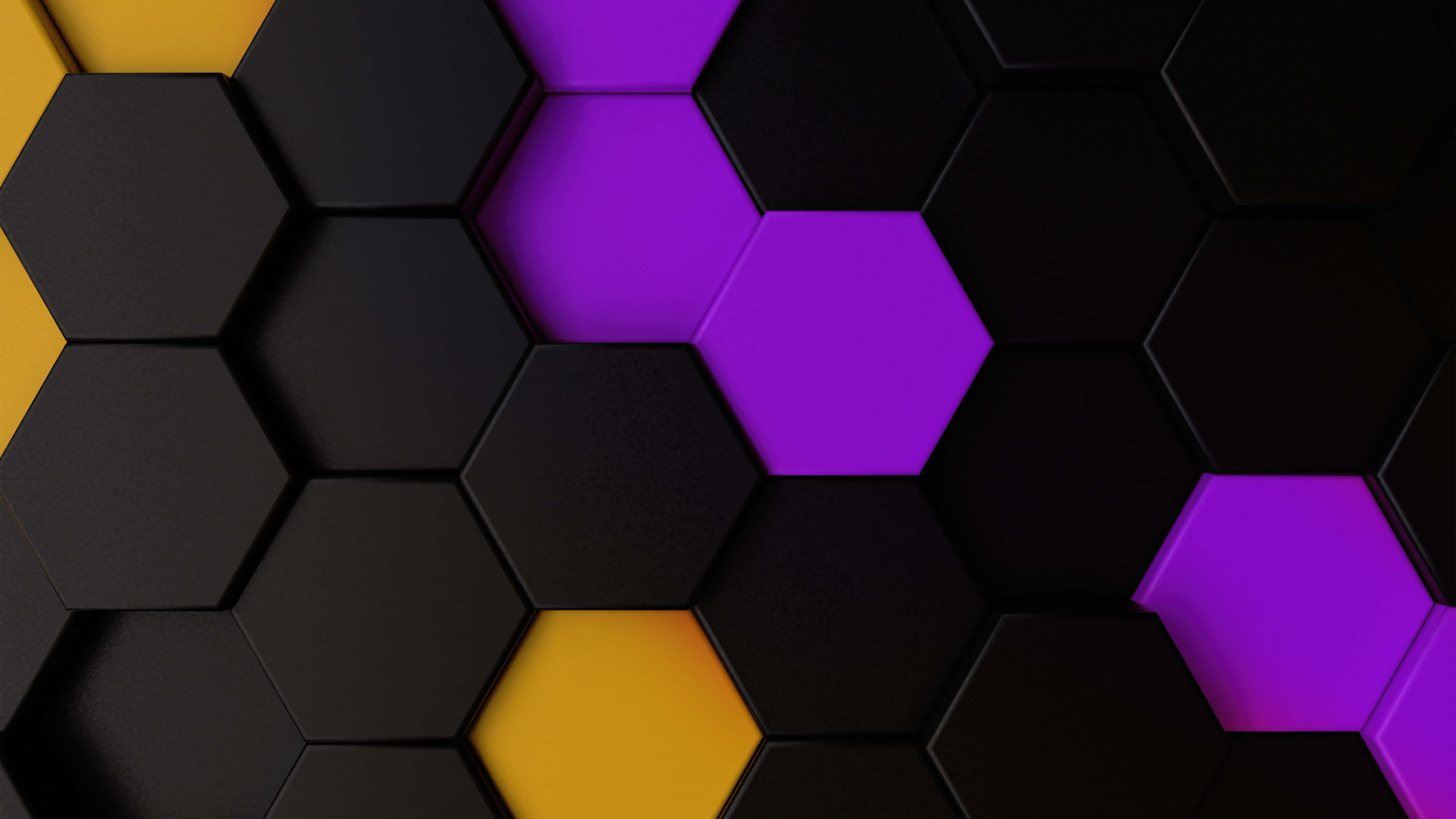 hexagon, 4K, black hexagonal tiles, 5K Desktop Wallpaper