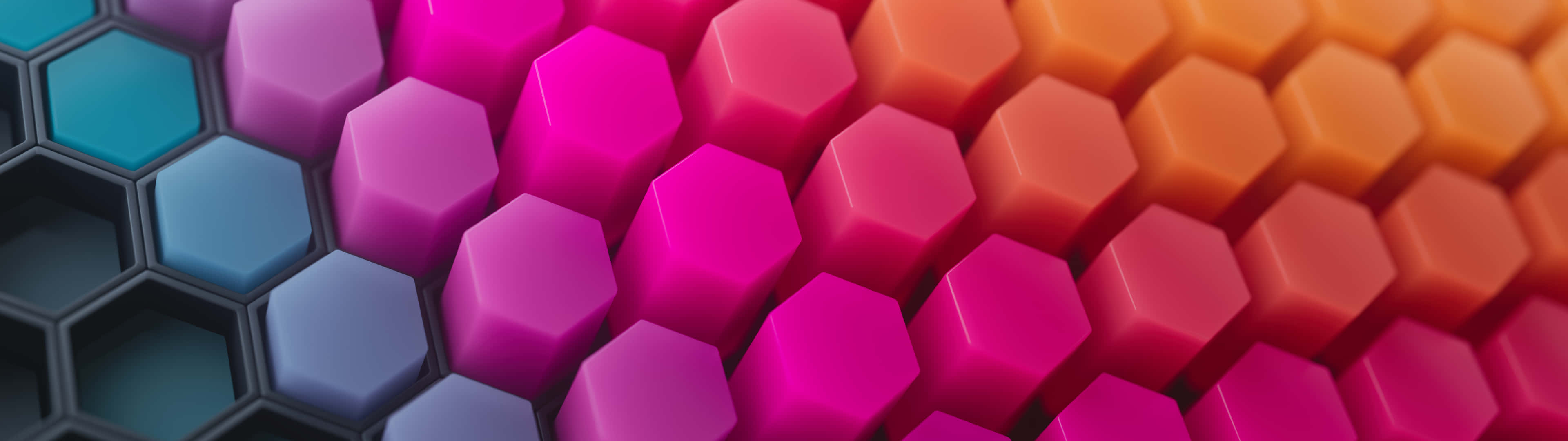 Hexagon 4K, 3840 x 1080, vibrant gradient, 4K Desktop Wallpaper