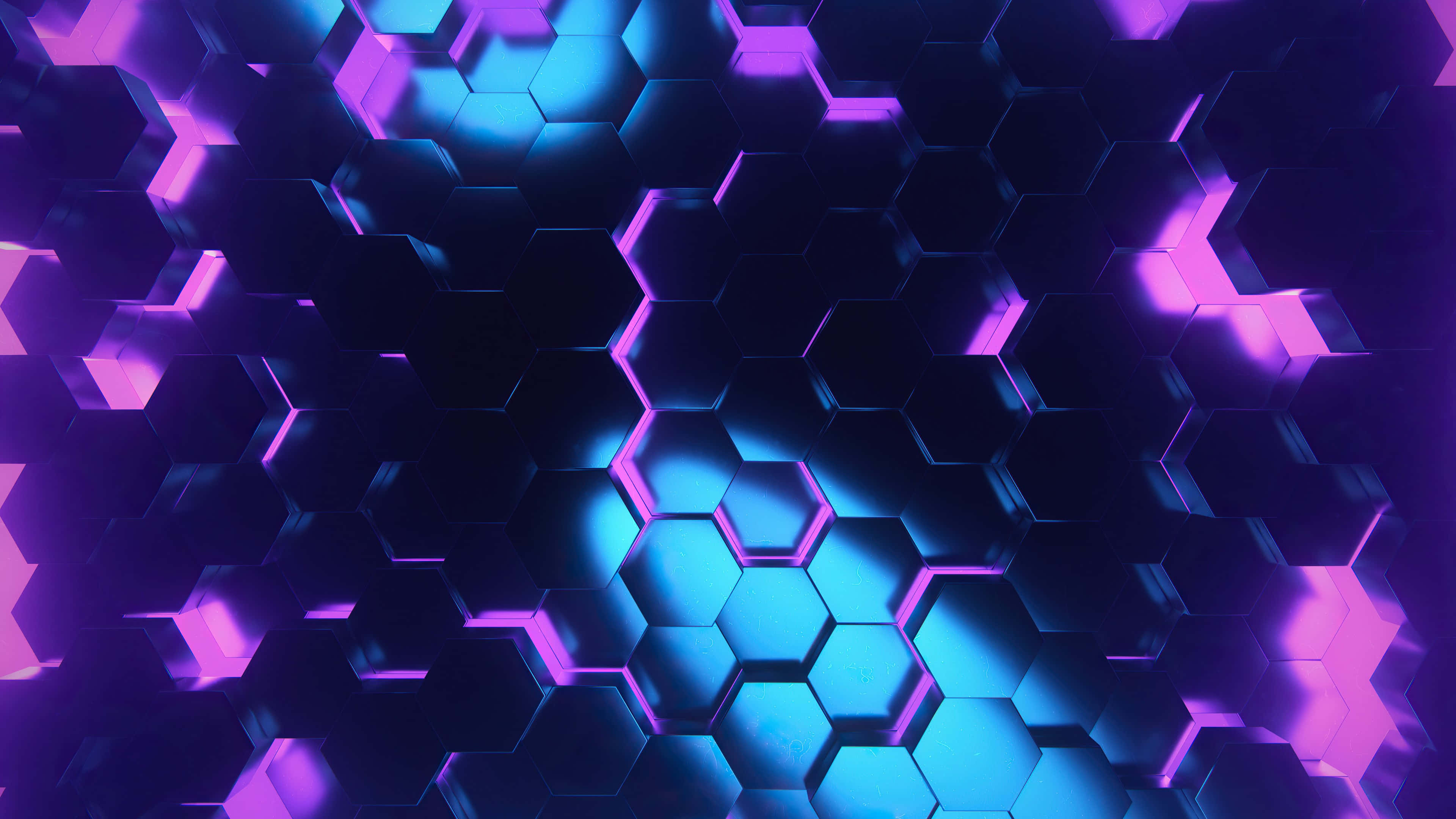 hexagon, 4K, neon lights, 4K Desktop Wallpaper