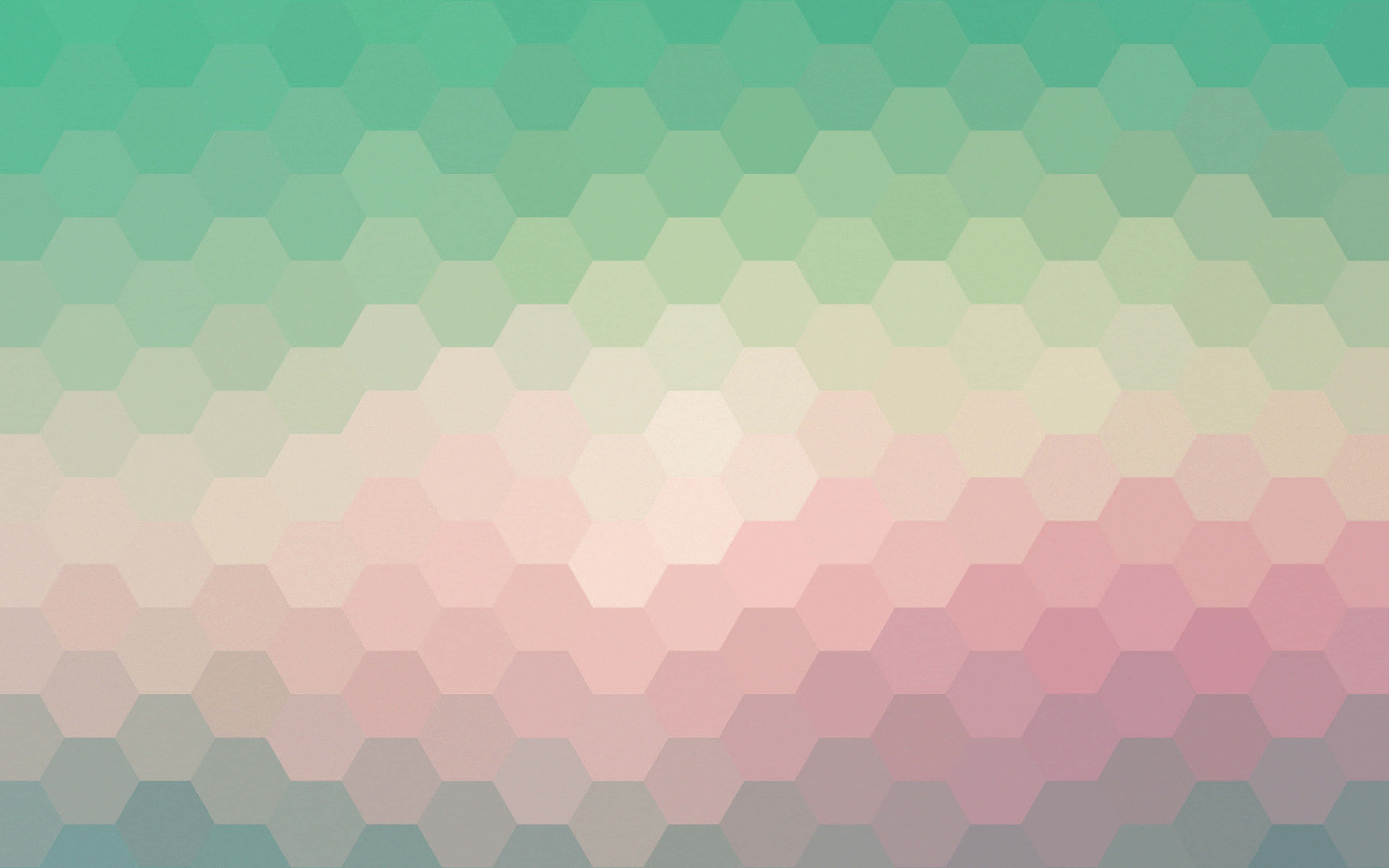 mint green, blush pink, hexagons, 4K Desktop Wallpaper