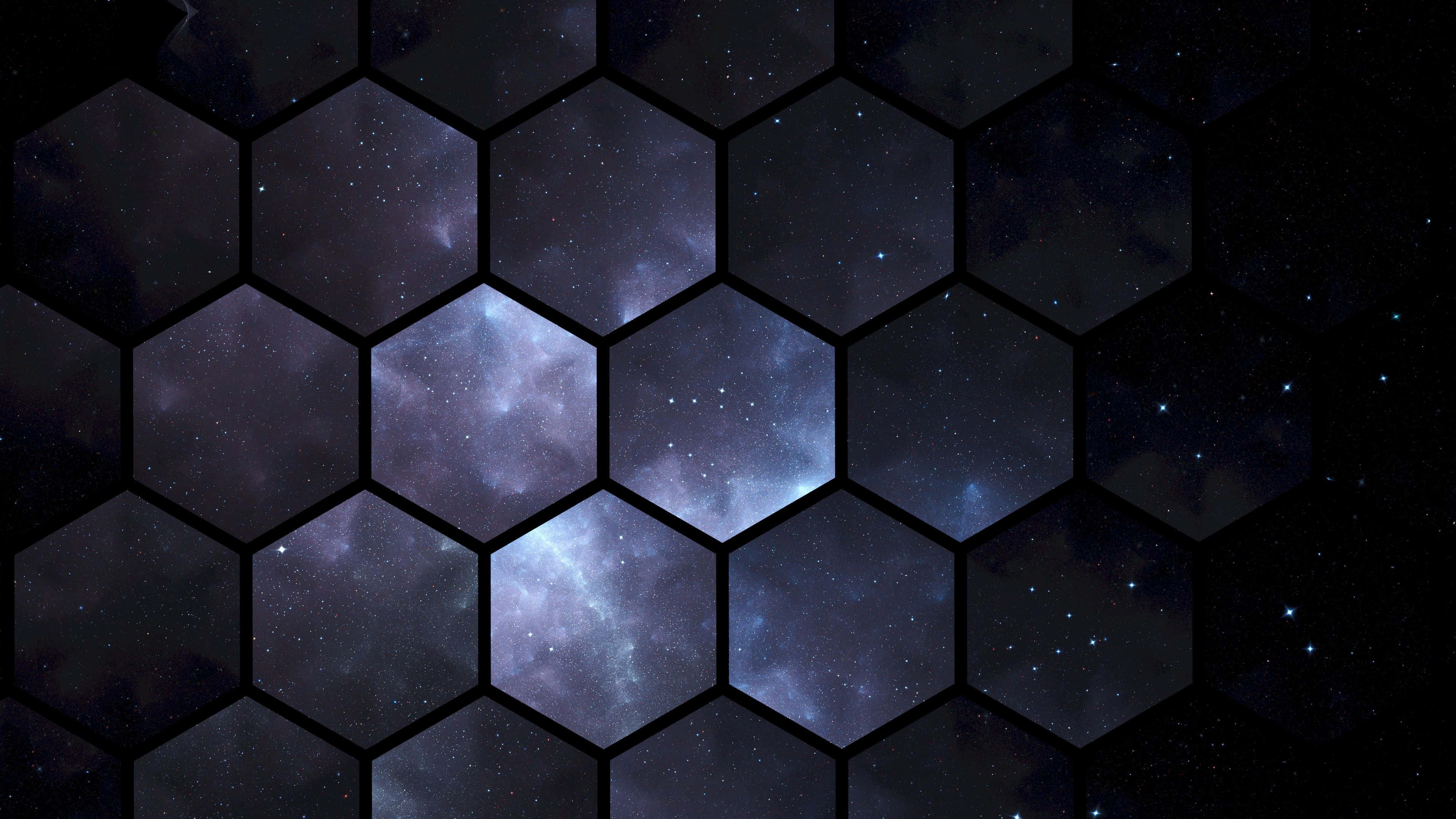 Hexagon 4K, hexagonal panels, starfields, 4K Desktop Wallpaper