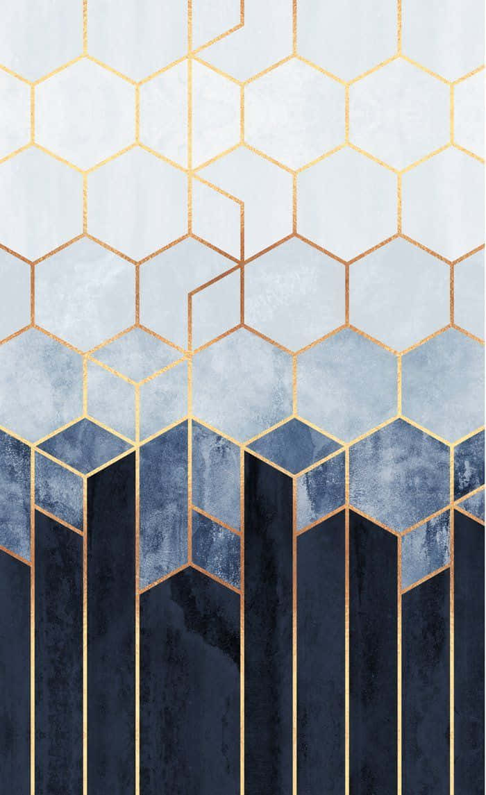 Art Deco, iPhone, gold hexagons, SD Phone Wallpaper