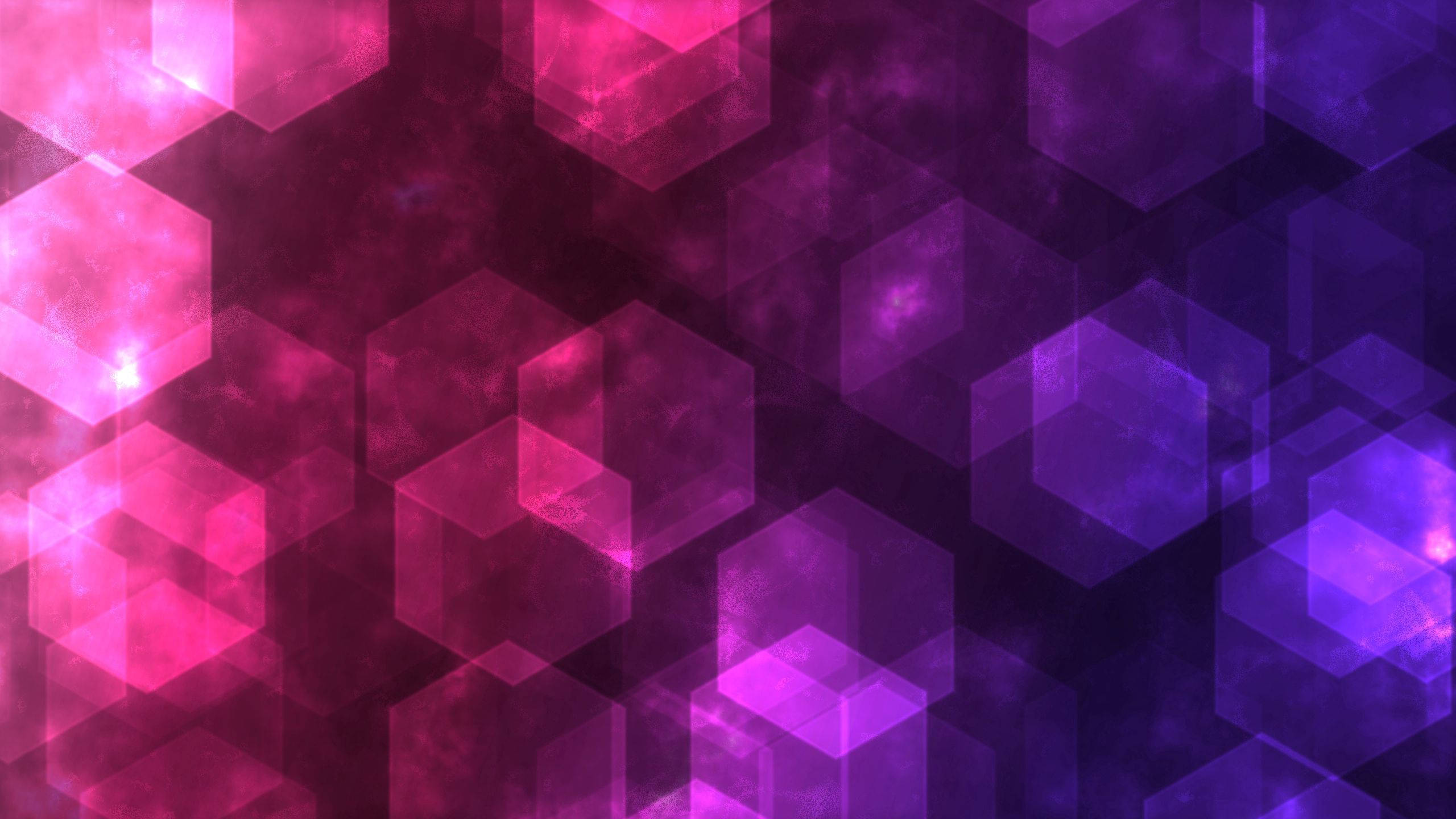 cosmic overlapping hexagons, vibrant pink, purple hexagons, 2K Desktop Wallpaper