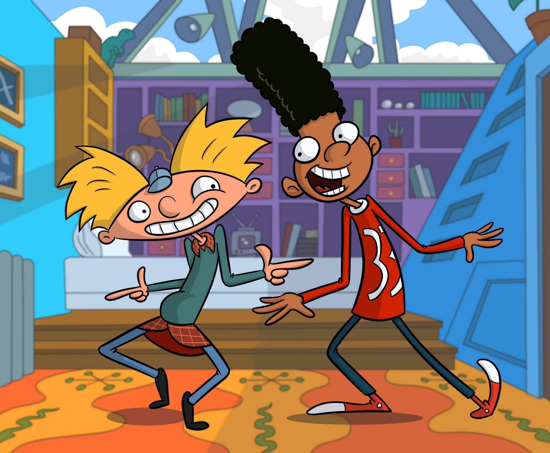 Hey Arnold, animated kids, exaggerated expressions, Full HD Desktop Wallpaper
