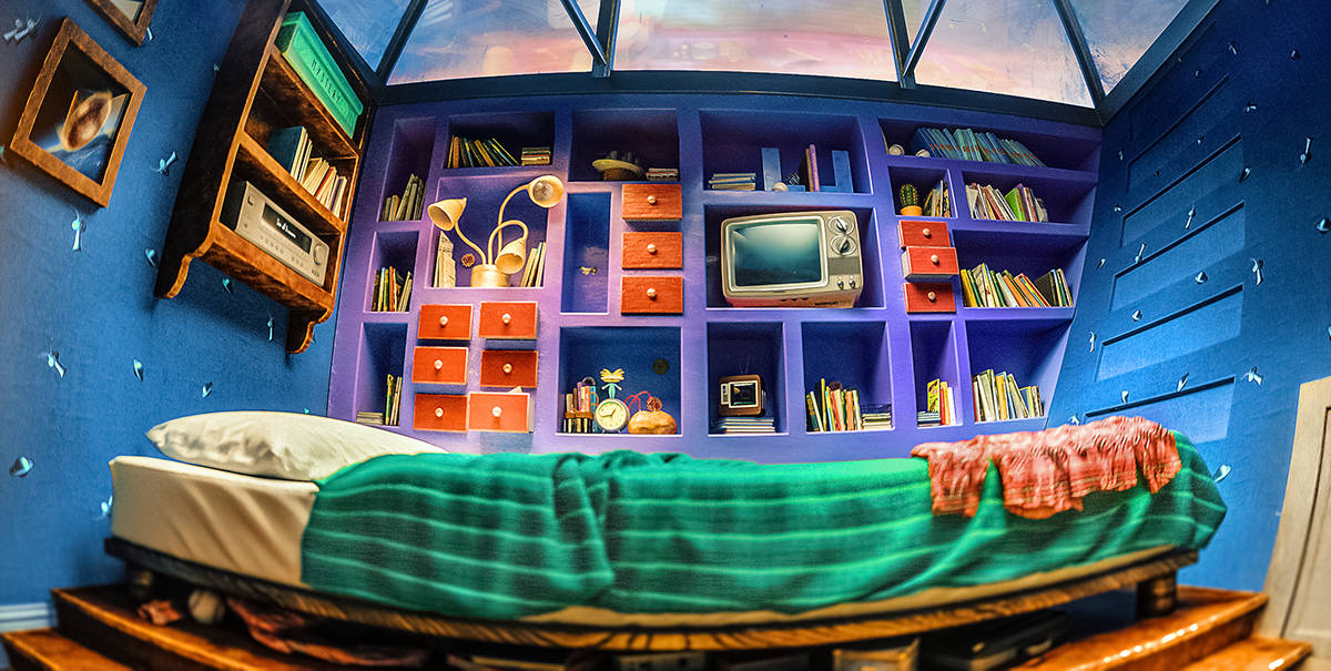 Hey Arnold, curved purple bookshelf, domed ceiling, SD Desktop Wallpaper