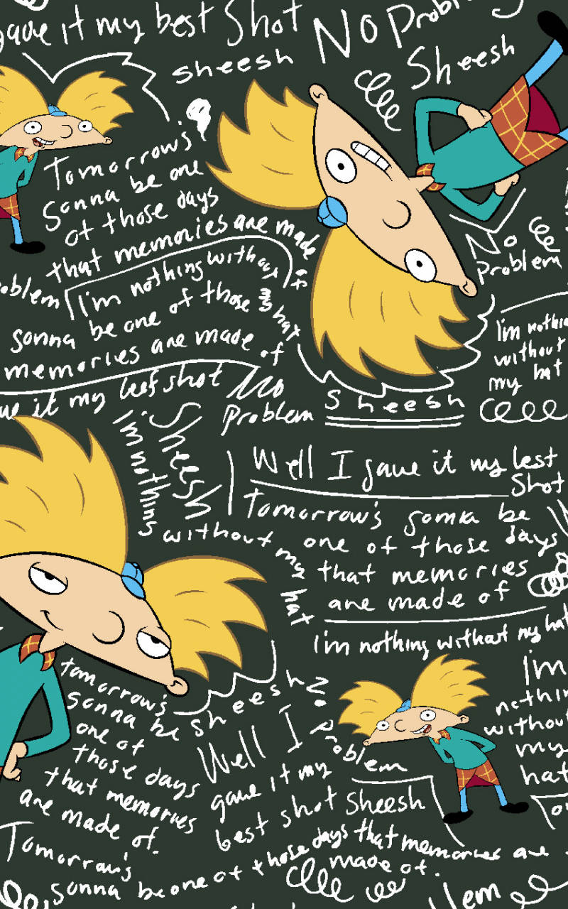 Hey Arnold, chalkboard, spiky yellow hair, HD Phone Wallpaper