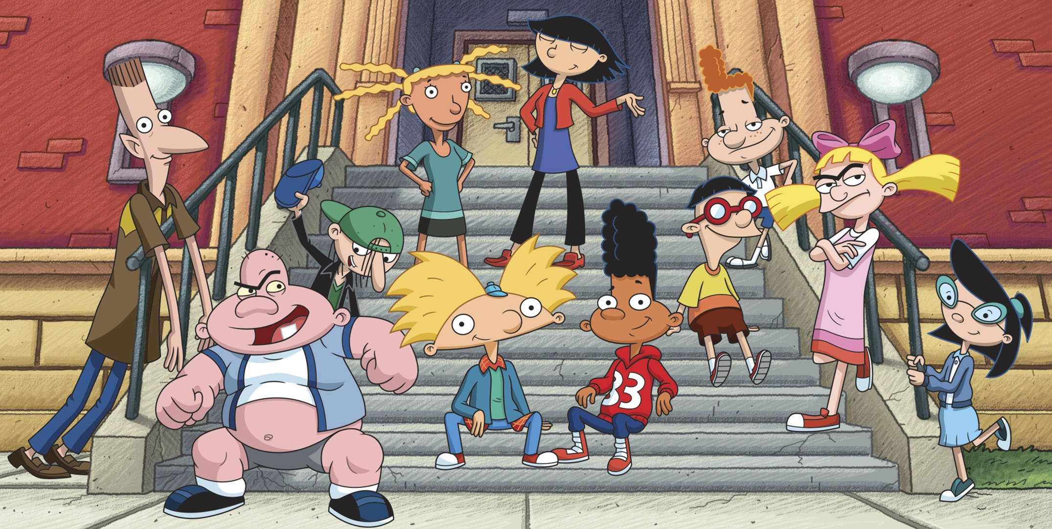 Hey Arnold, kids, stone steps, Full HD Desktop Wallpaper