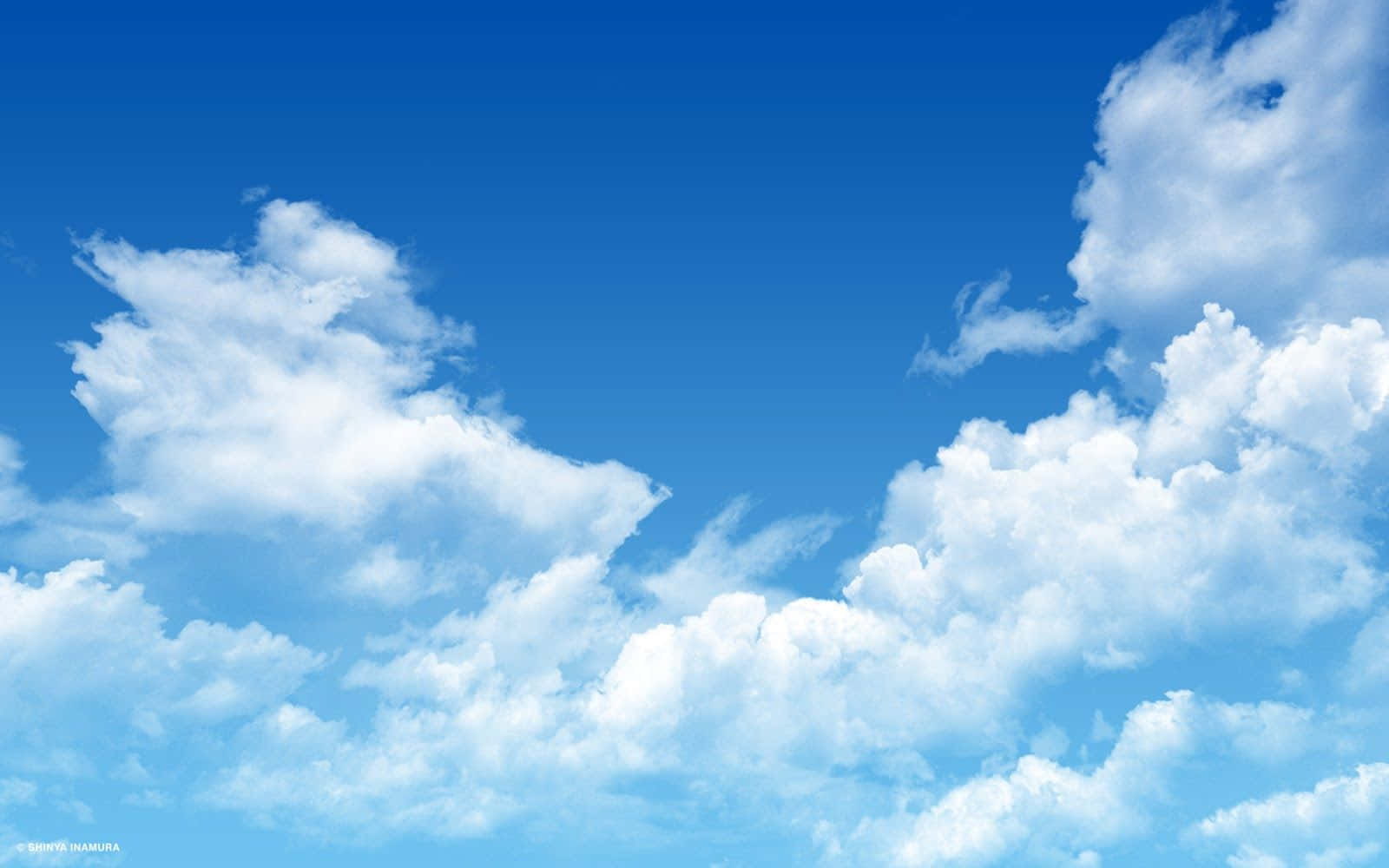 Hi Res Sky, cerulean sky, fluffy white clouds, HD Desktop Wallpaper