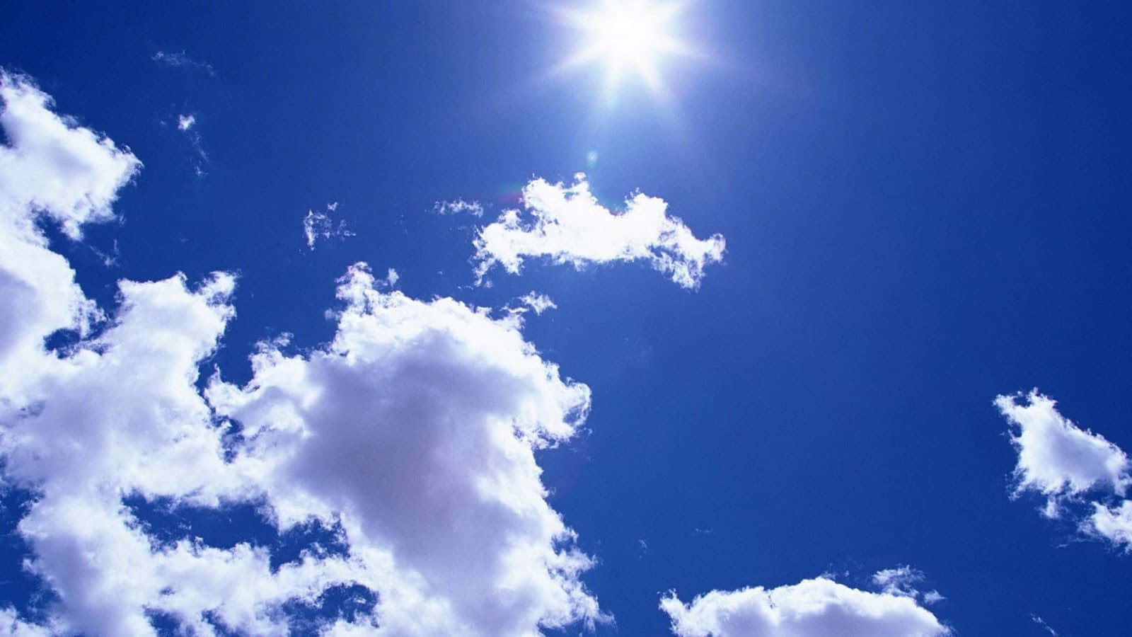 Hi Res Sky, sun, fluffy white clouds, HD Desktop Wallpaper