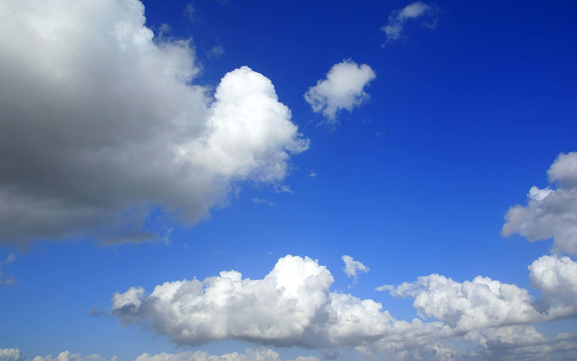 Hi Res Sky, blue sky, fluffy white clouds, Full HD Desktop Wallpaper