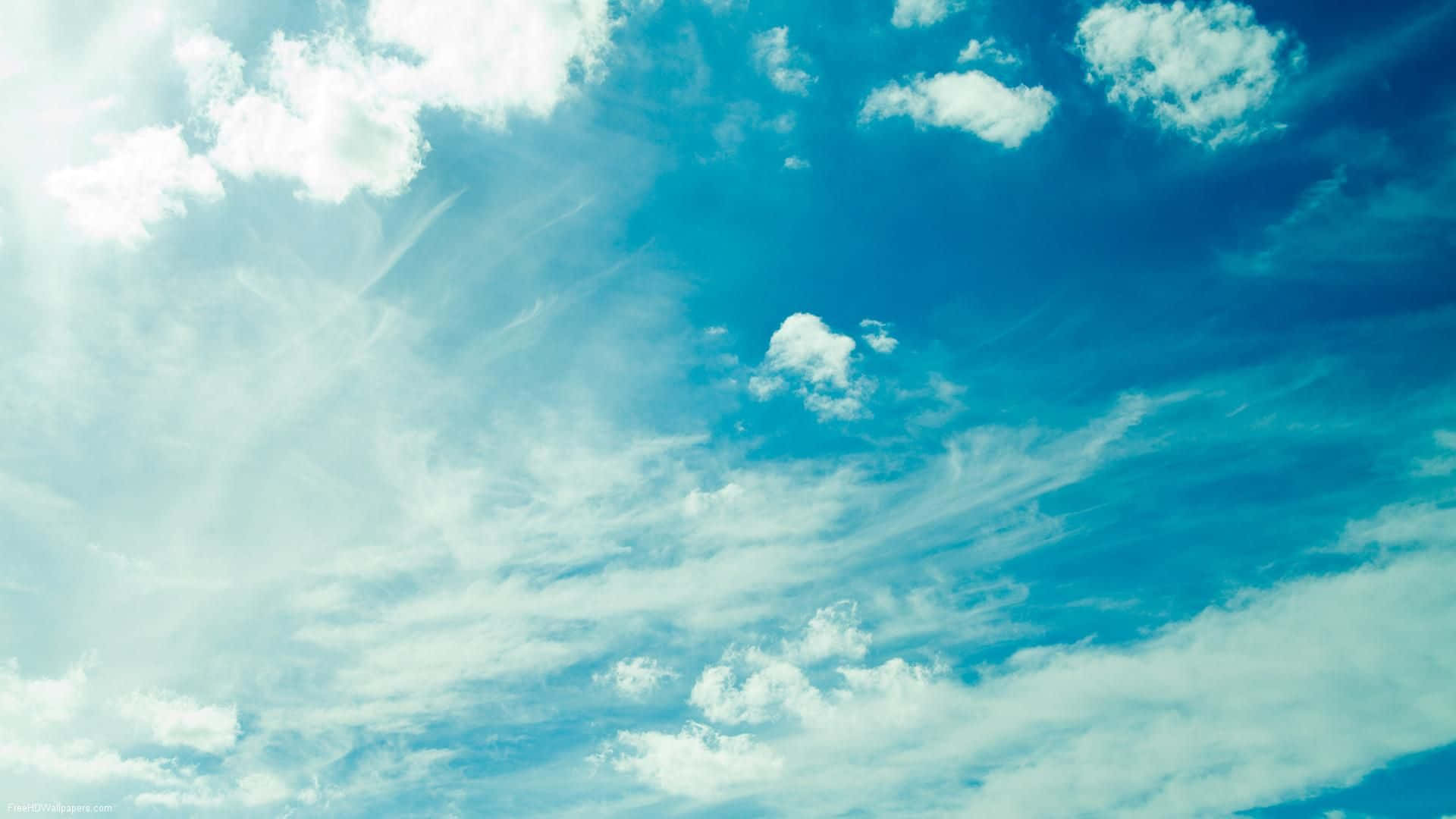 Hi Res Sky, Cerulean Sky, White Clouds, Full HD Desktop Wallpaper