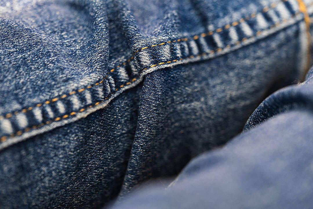 denim, blue denim fabric, orange stitching, SD Desktop Wallpaper