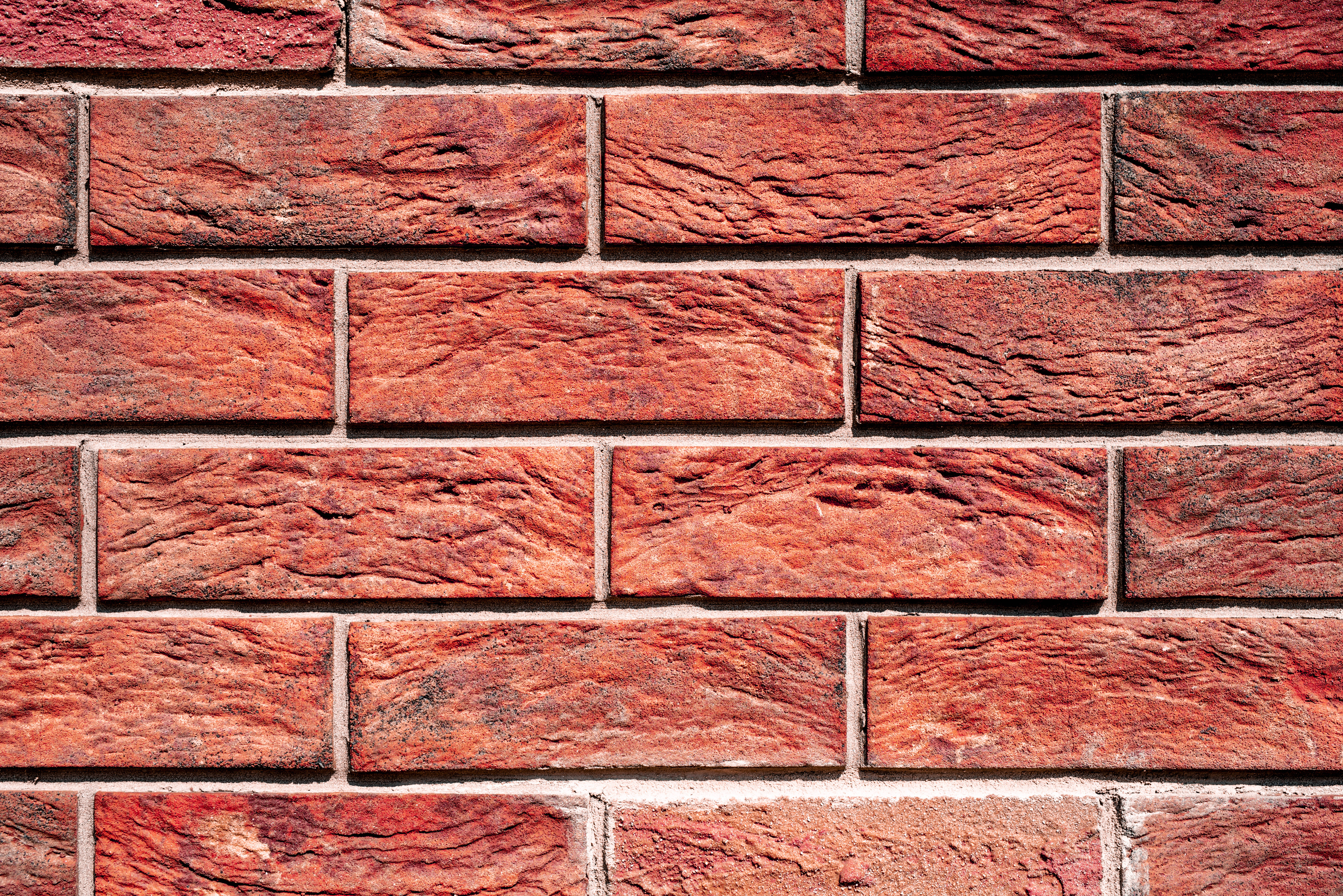 red brick wall, textured surface, mortar lines, 5K Desktop Wallpaper