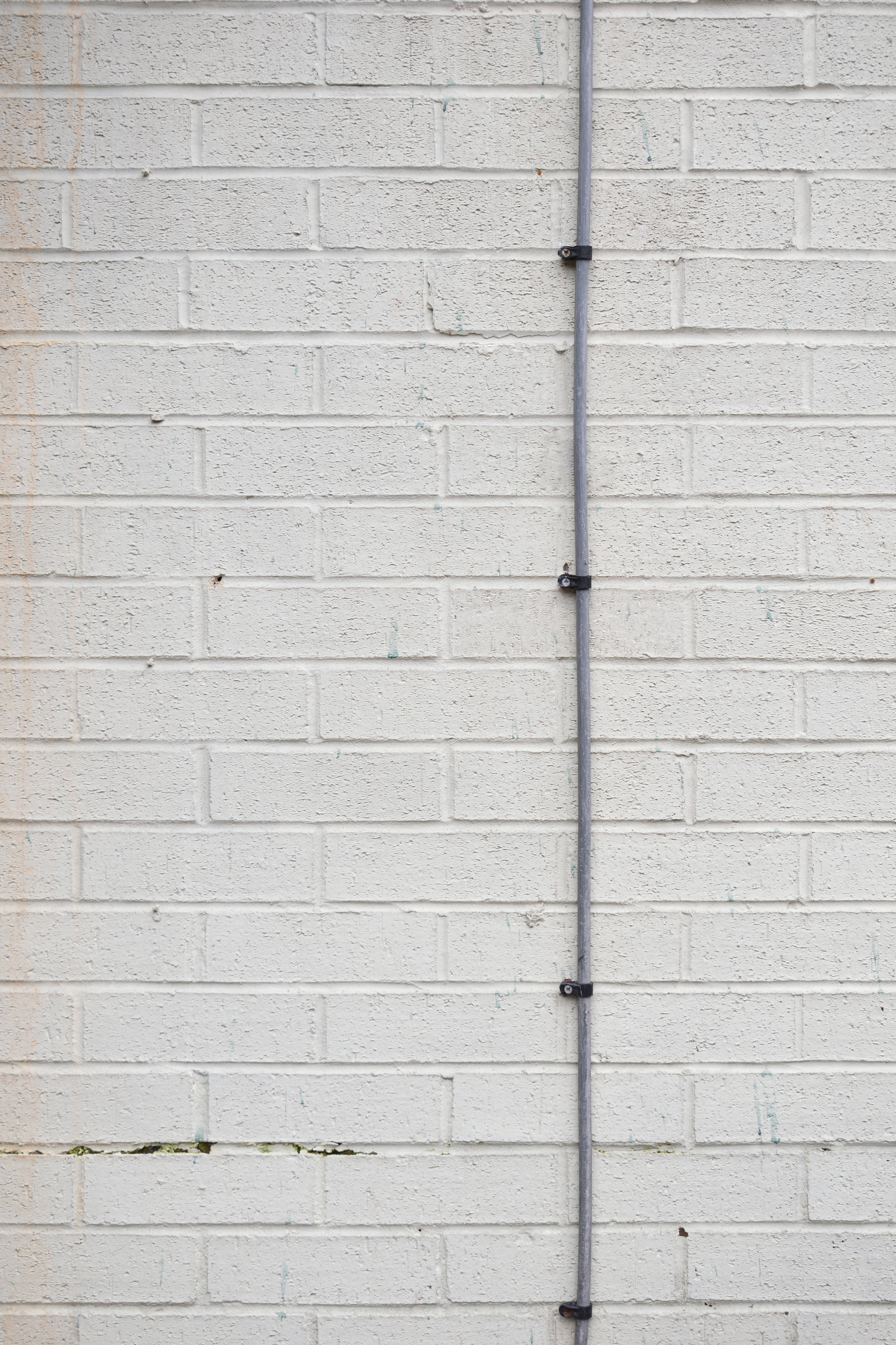 white brick, textured white brick wall, gray pipe, 5K Phone Wallpaper