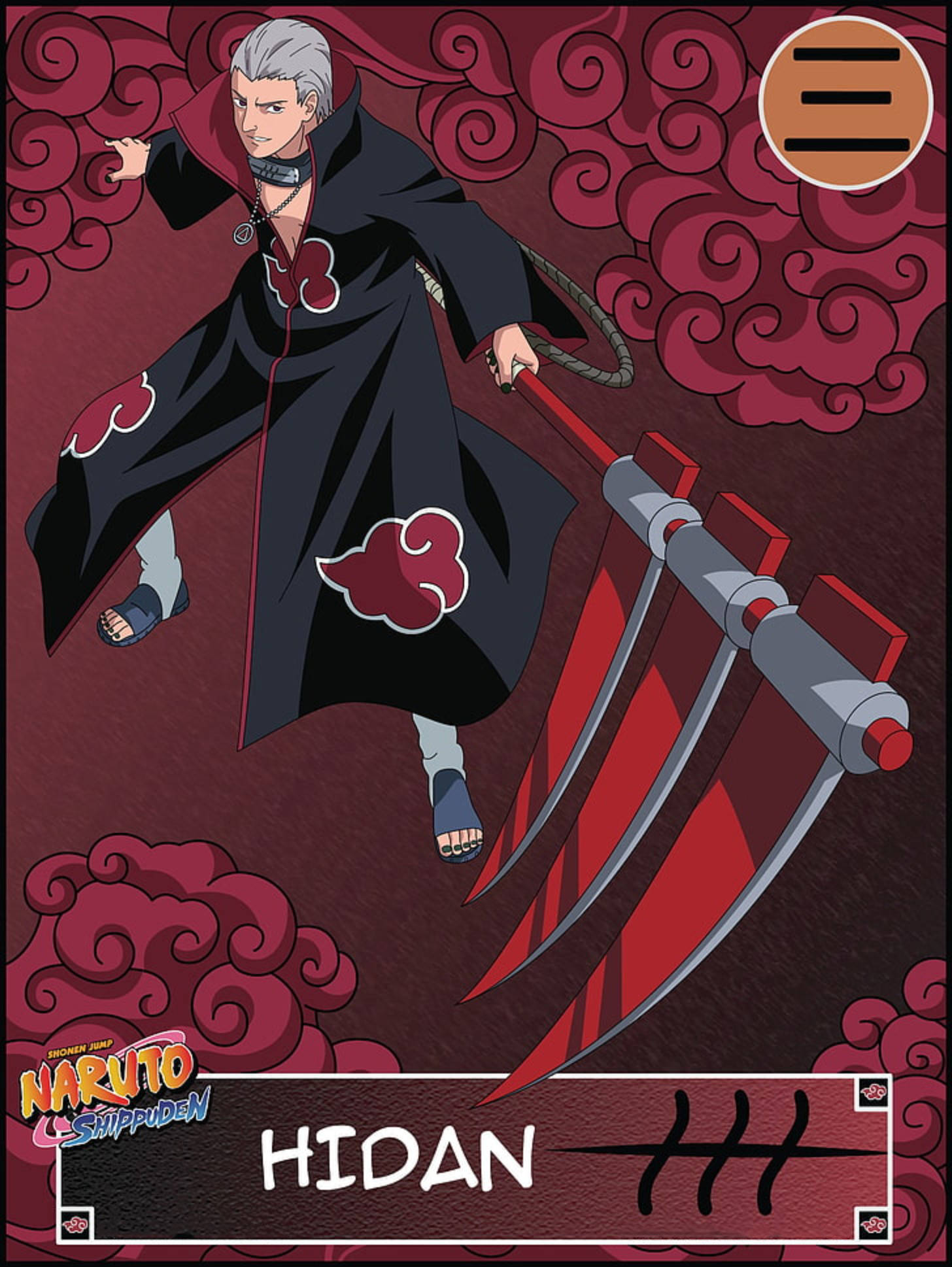 Hidan, Akatsuki, black cloak with red clouds, Full HD Phone Wallpaper