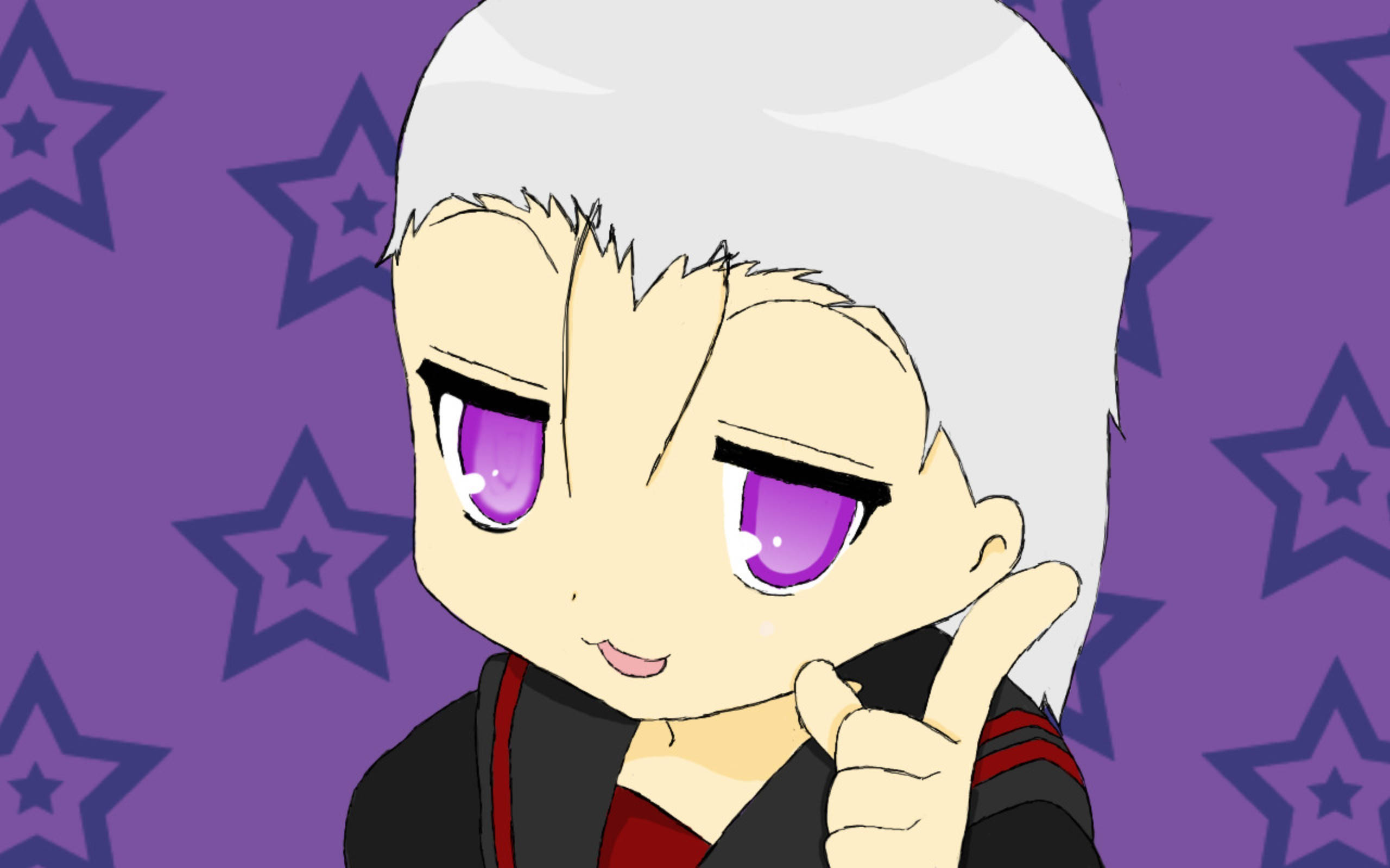 Hidan Akatsuki, chibi, white hair, 2K Desktop Wallpaper