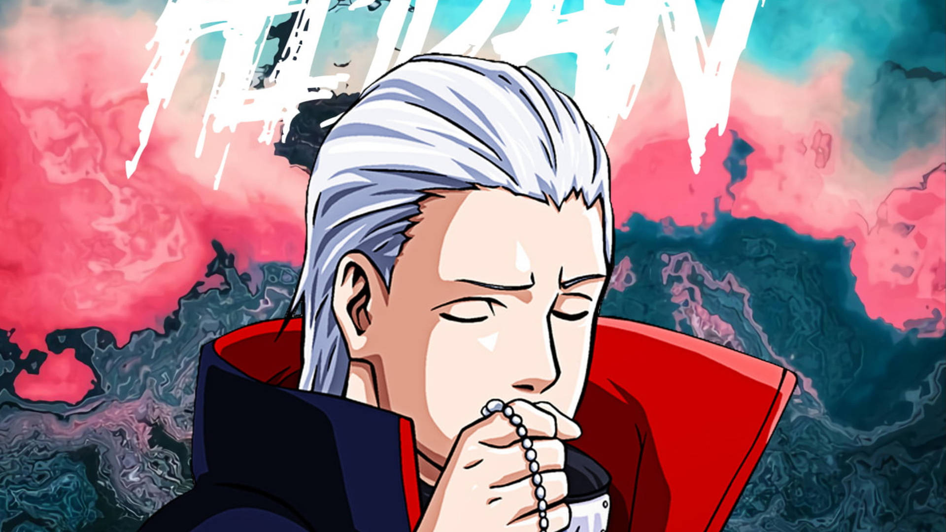 Hidan Akatsuki, silver-haired anime man, closed eyes, Full HD Desktop Wallpaper