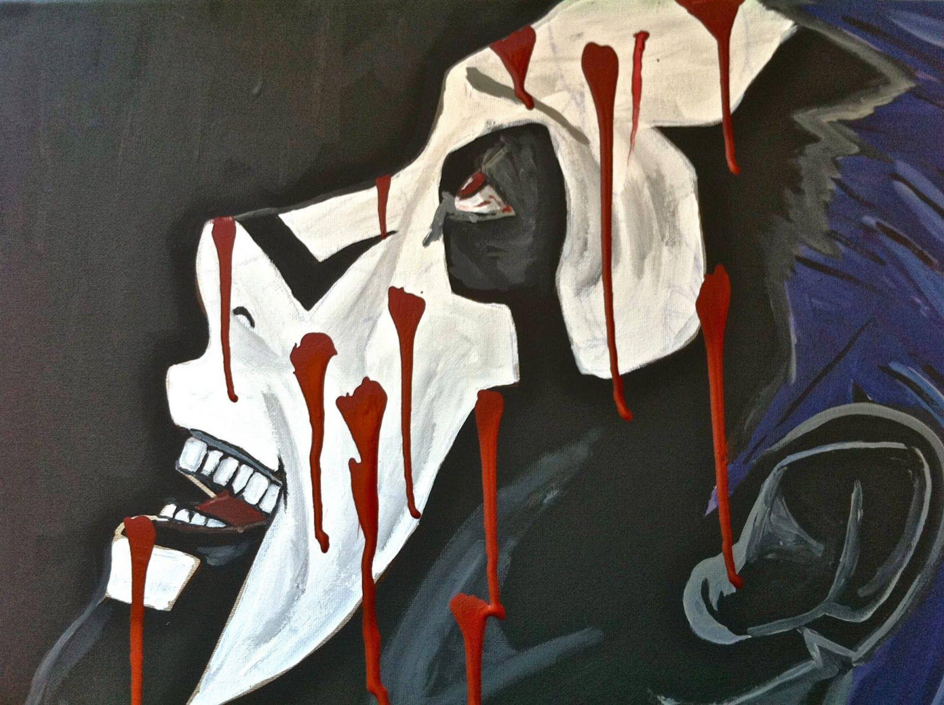 Hidan Akatsuki, skull, red blood, 2K Desktop Wallpaper
