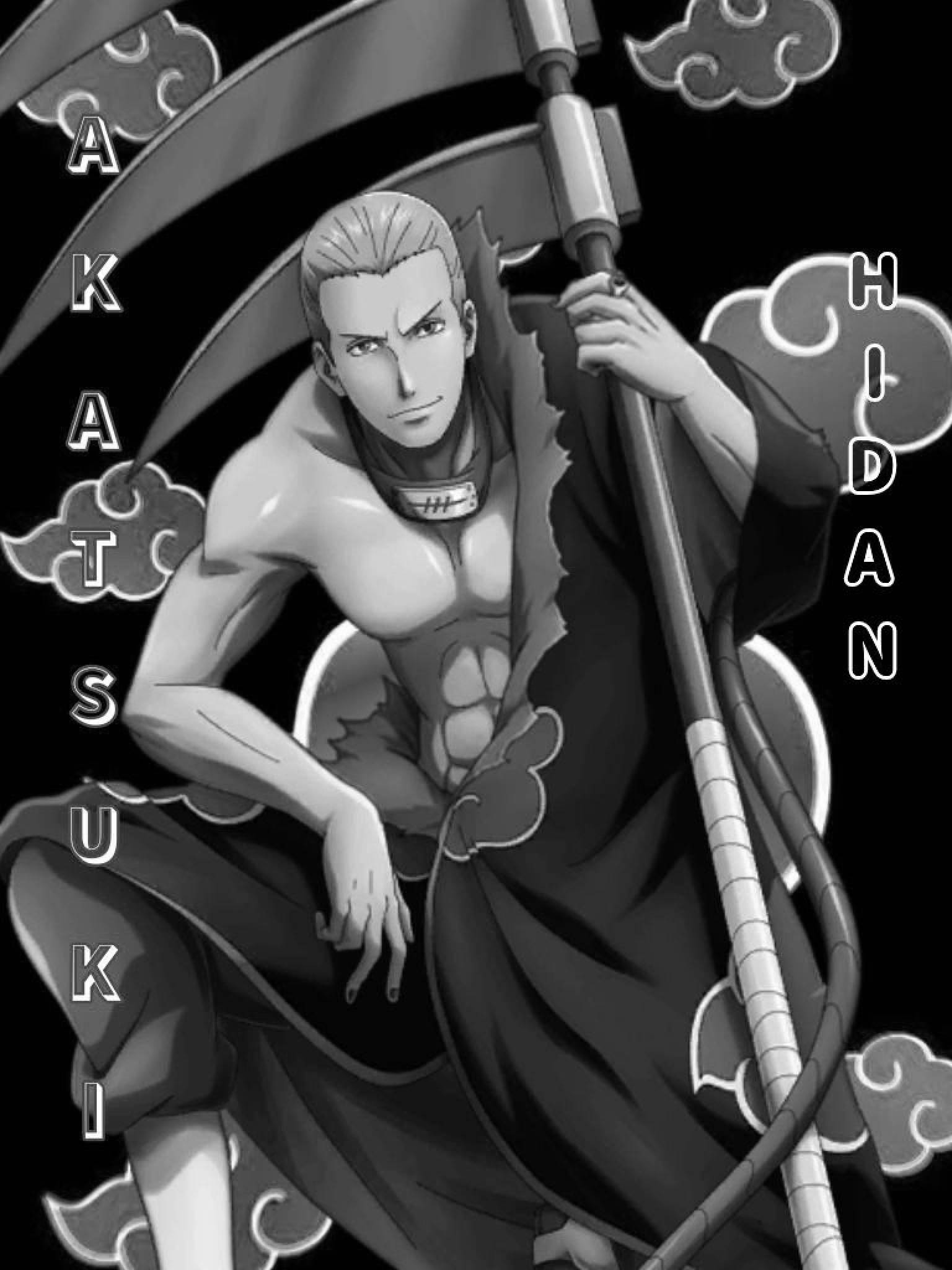 Hidan Akatsuki, gray scale, muscular anime character, Full HD Phone Wallpaper