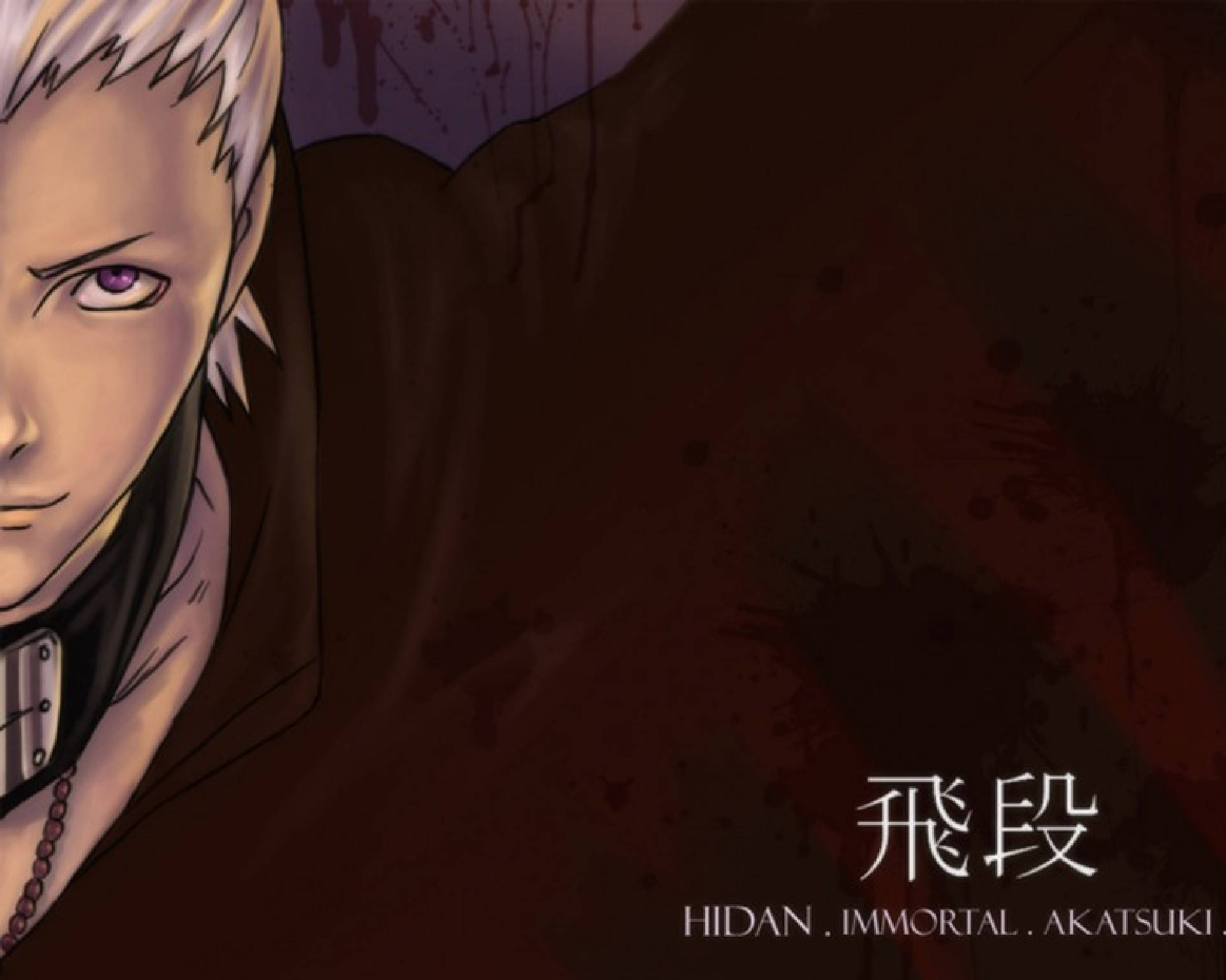 Hidan Akatsuki, spiky white hair, purple eyes, Full HD Desktop Wallpaper