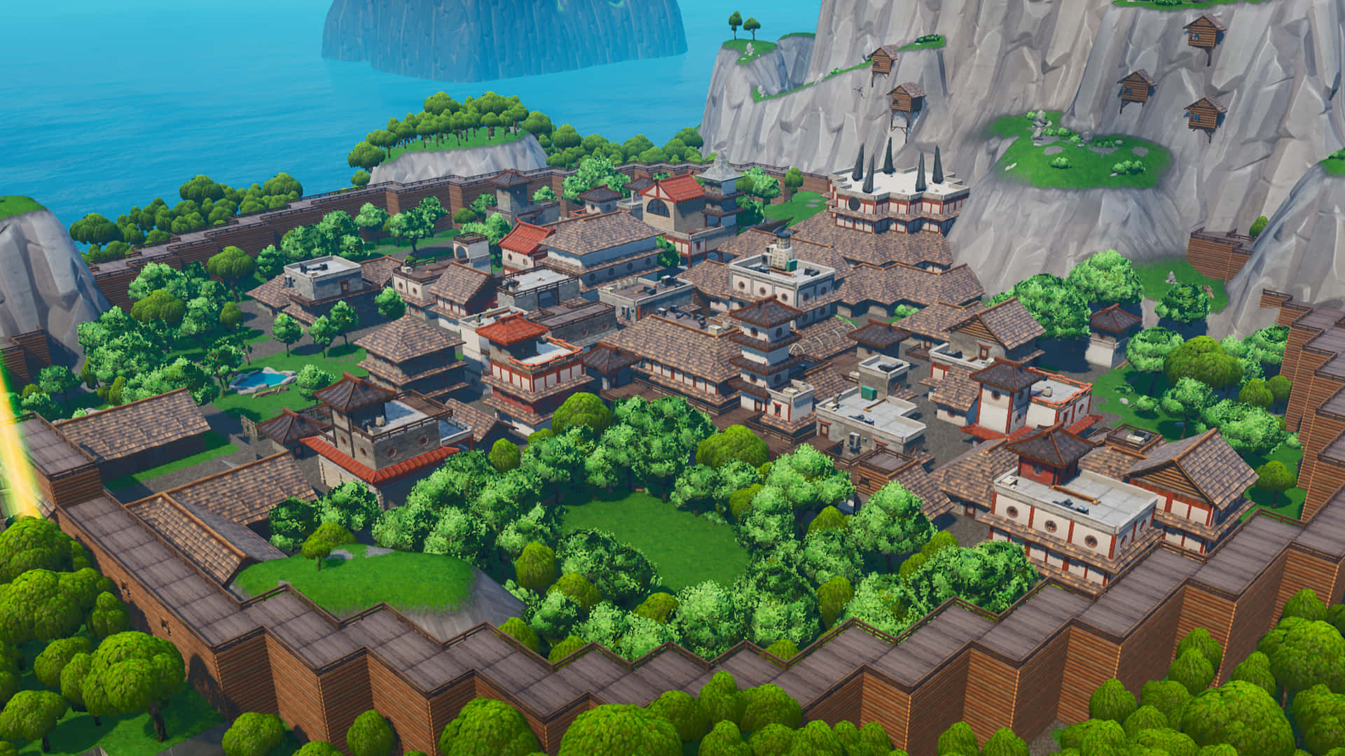 Hidden Leaf Village, neon paradise, lush greenery, Full HD Desktop Wallpaper