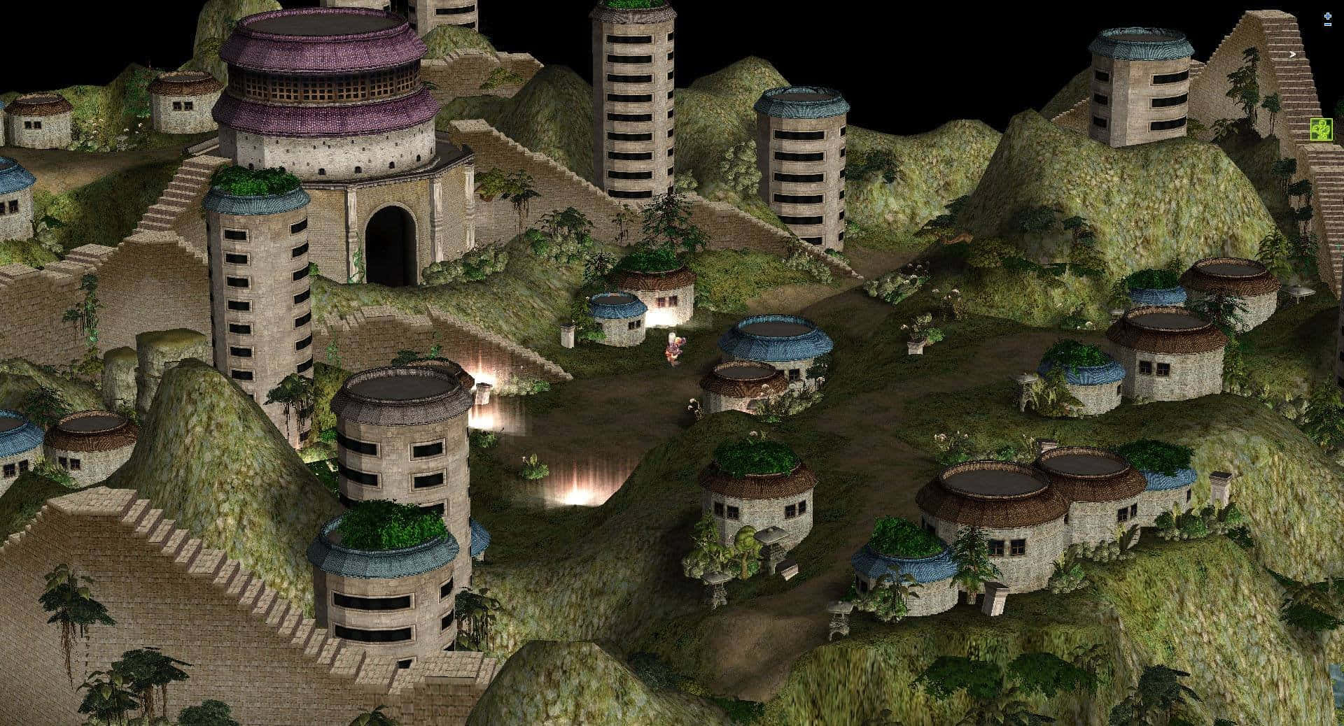 Hidden Mist Village, dusk, futuristic cityscape, Full HD Desktop Wallpaper