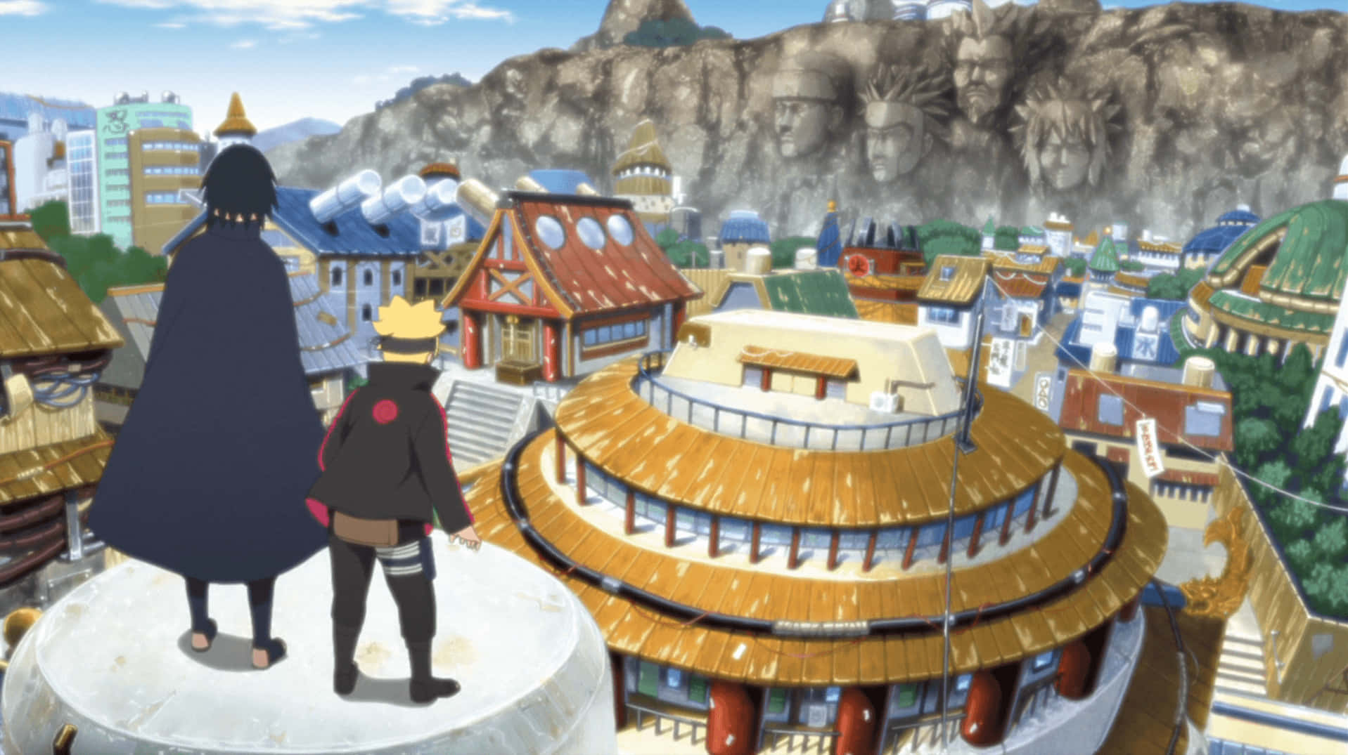 Hidden Leaf Village, anime characters, rooftop, HD Desktop Wallpaper