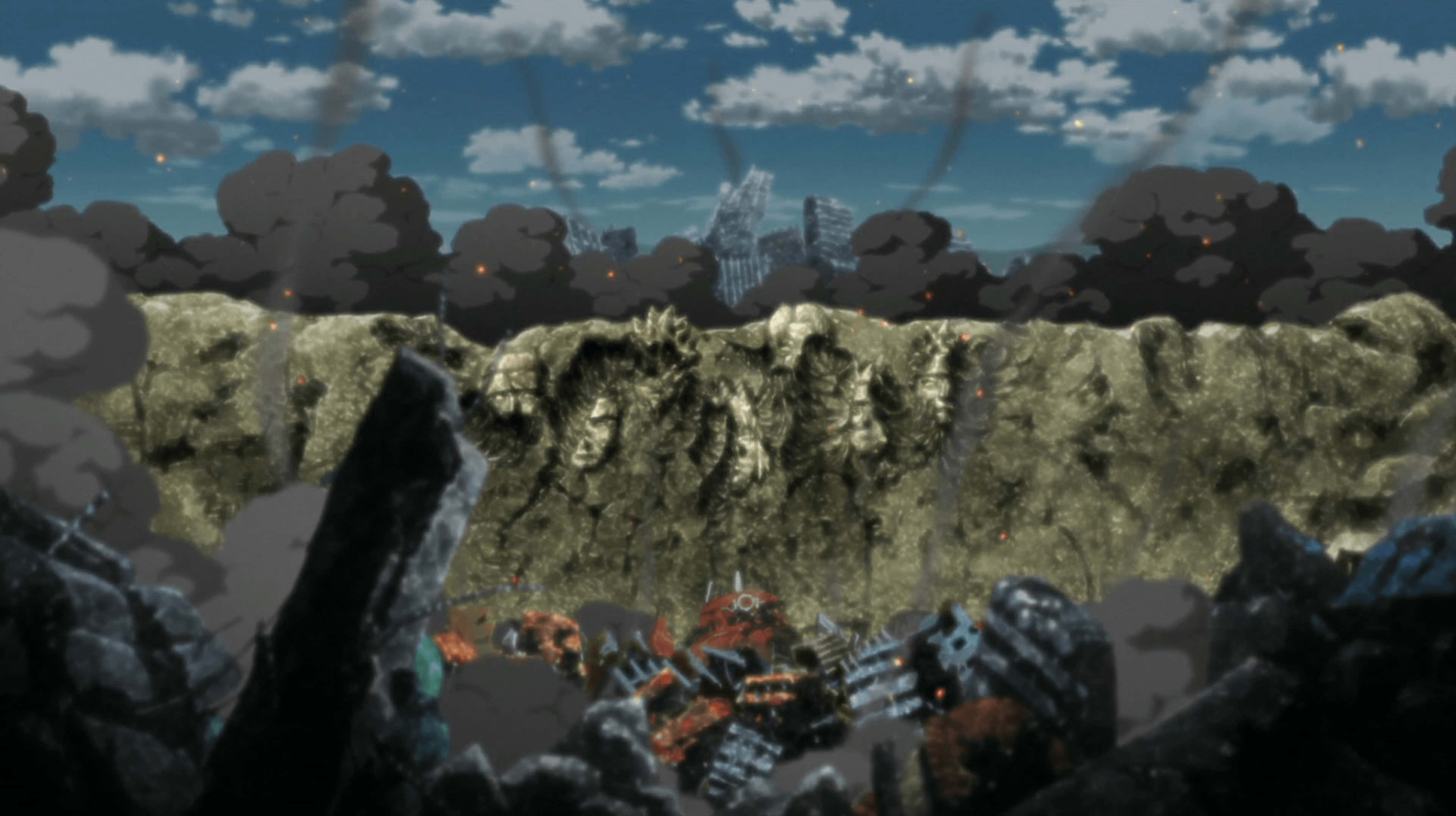 Hidden Leaf Village, shattered battlefield, broken mechs, 4K Desktop Wallpaper