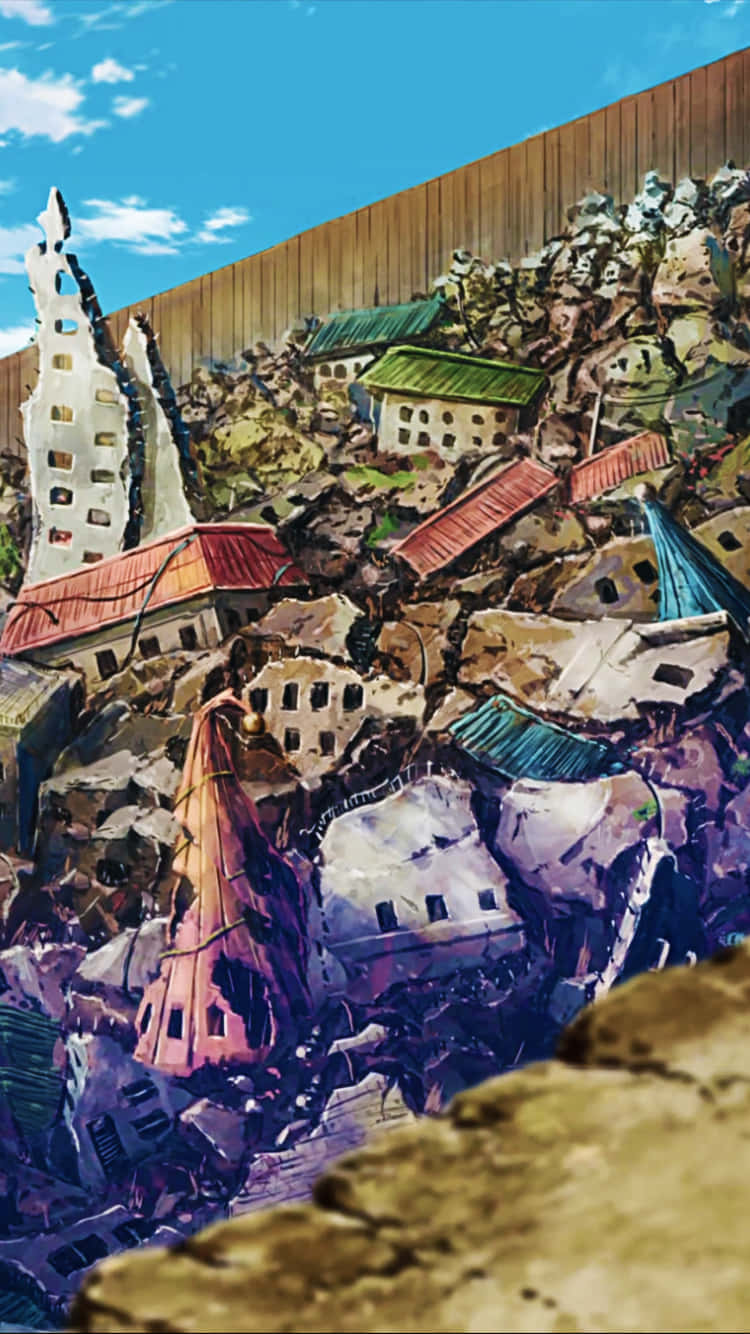 Hidden Leaf Village, anime-style, rocky cliffside, HD Phone Wallpaper