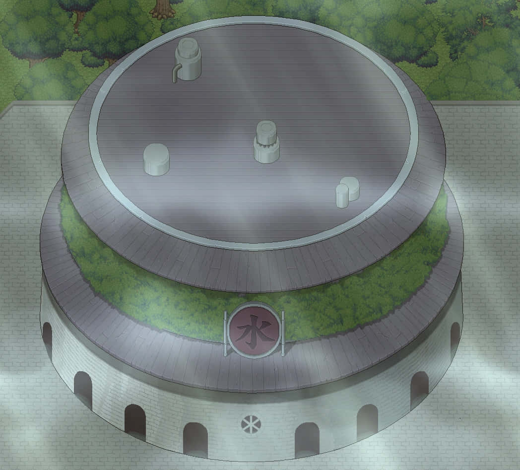 Hidden Mist Village, circular stone training ground, water symbol, SD Desktop Wallpaper