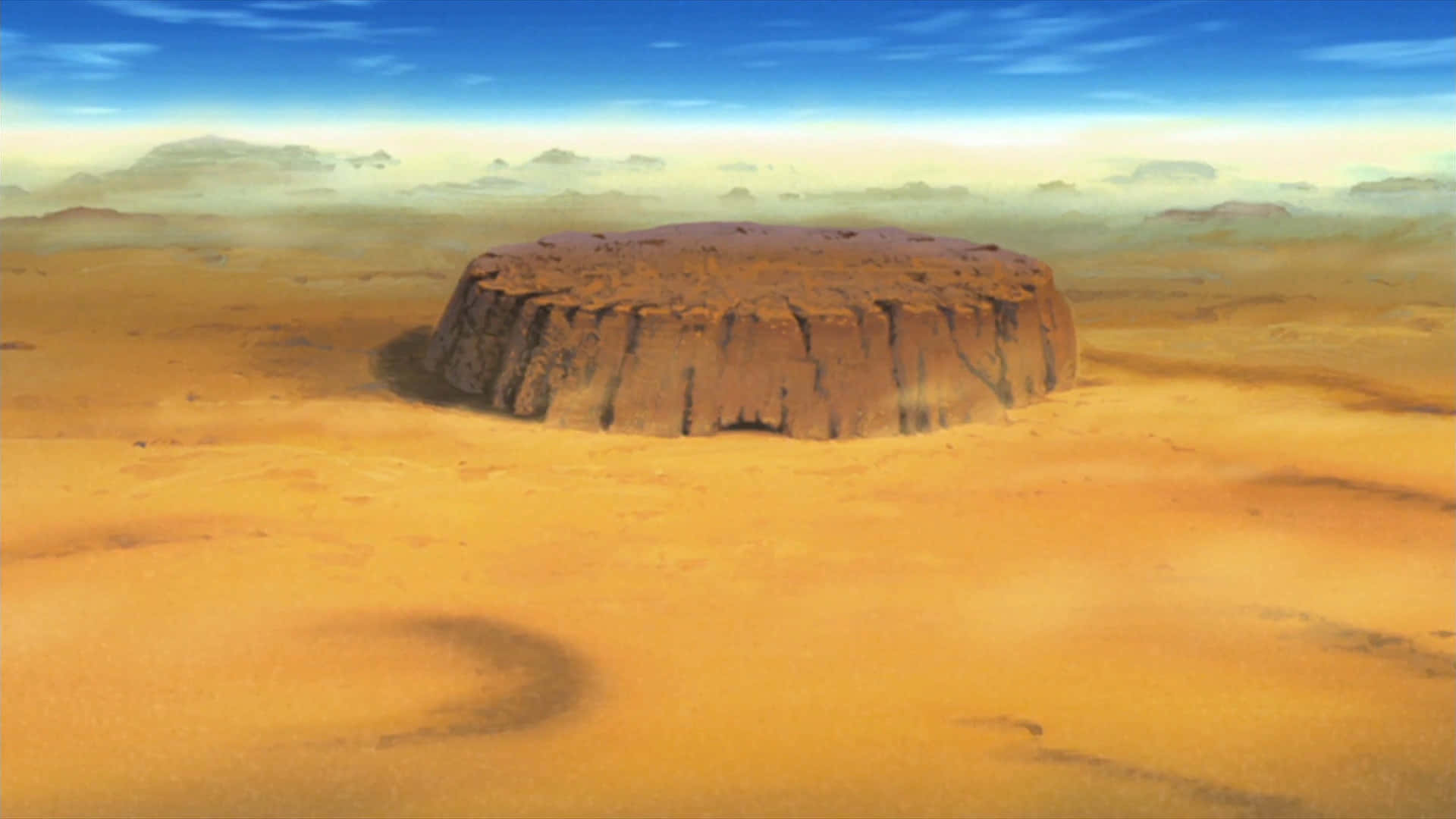 Hidden Sand Village, golden desert sands, vast blue sky, Full HD Desktop Wallpaper