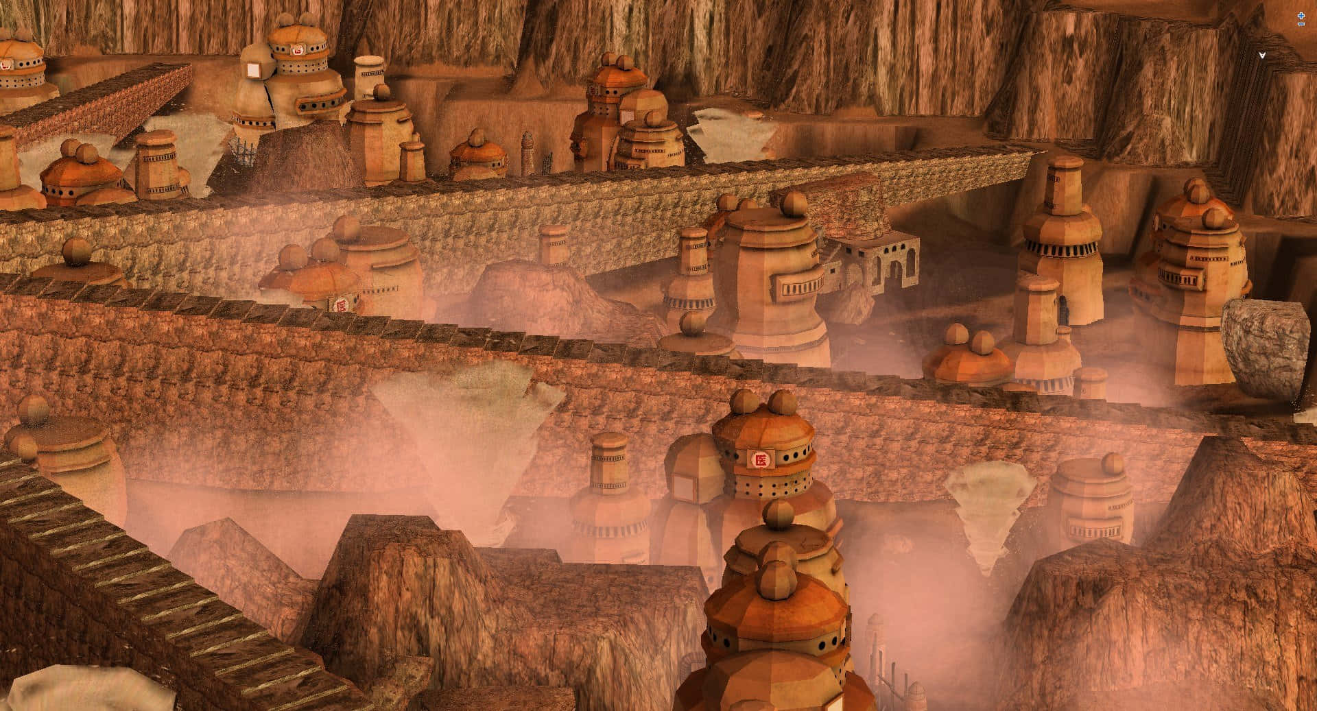 Hidden Sand Village, sunset, desert canyon city, Full HD Desktop Wallpaper