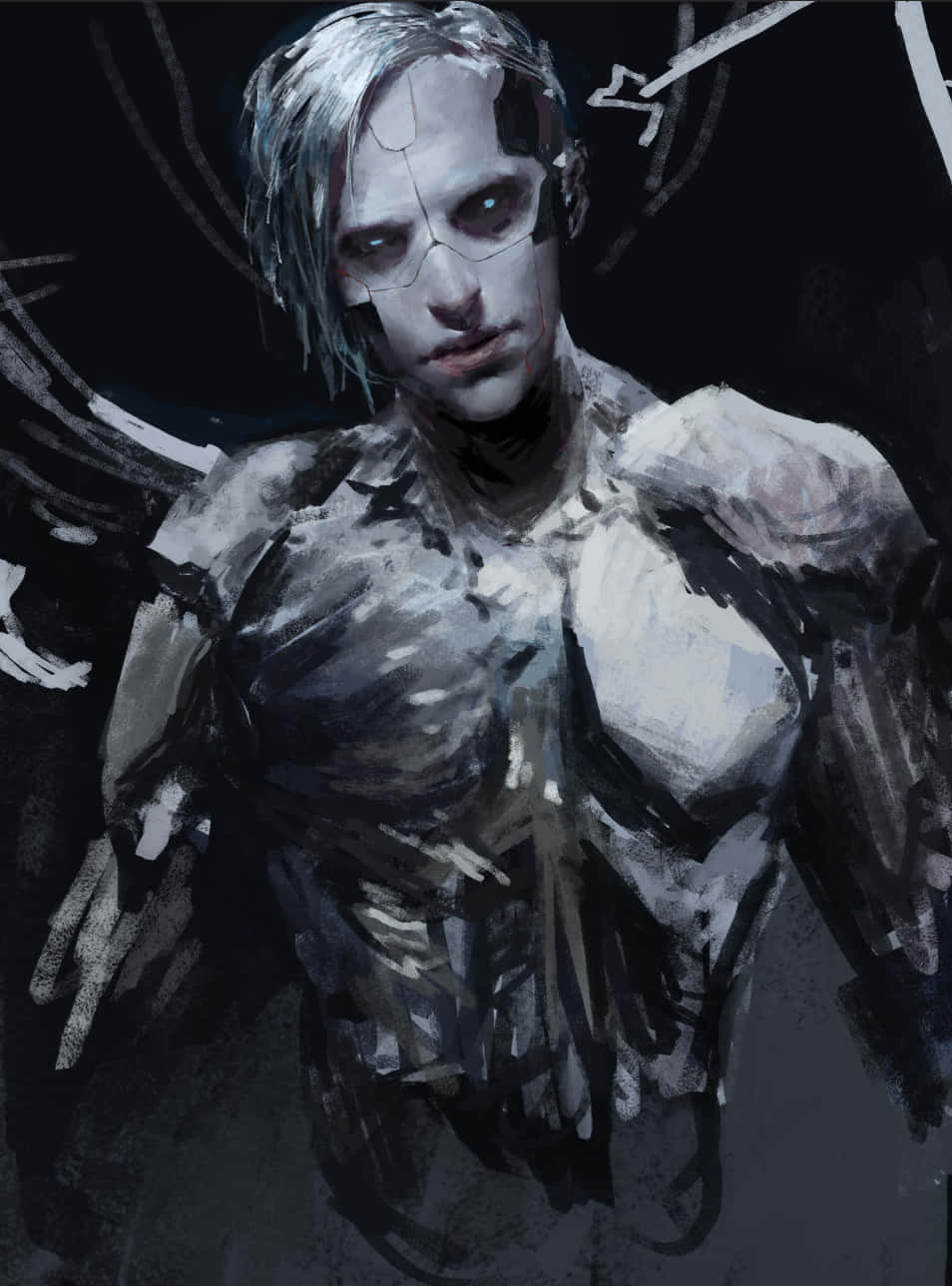 Hideo Kuze, cracked skin, glowing eyes, HD Phone Wallpaper