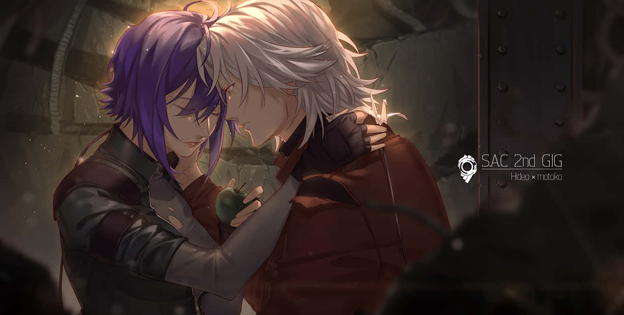 Hideo Kuze, purple hair, green apple, SD Desktop Wallpaper