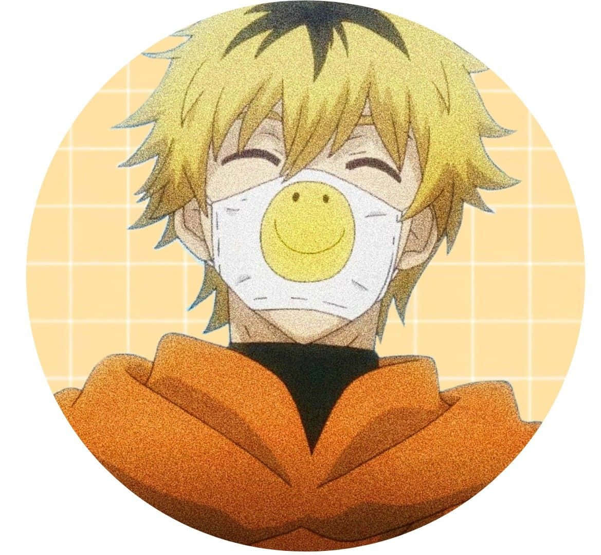 Hideyoshi Nagachika, spiky blonde hair, smiley face mask, SD Desktop Wallpaper